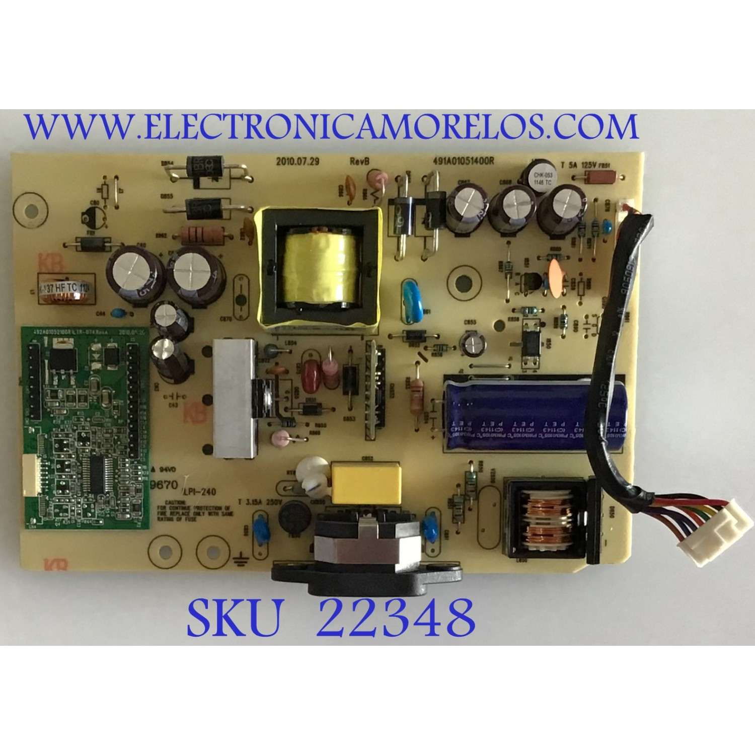 FUENTE PARA MONITOR DELL / 795401400800R / 491A01051400R / ILPI-240 / PANEL LTM230HT05 / MODELO ST230LF