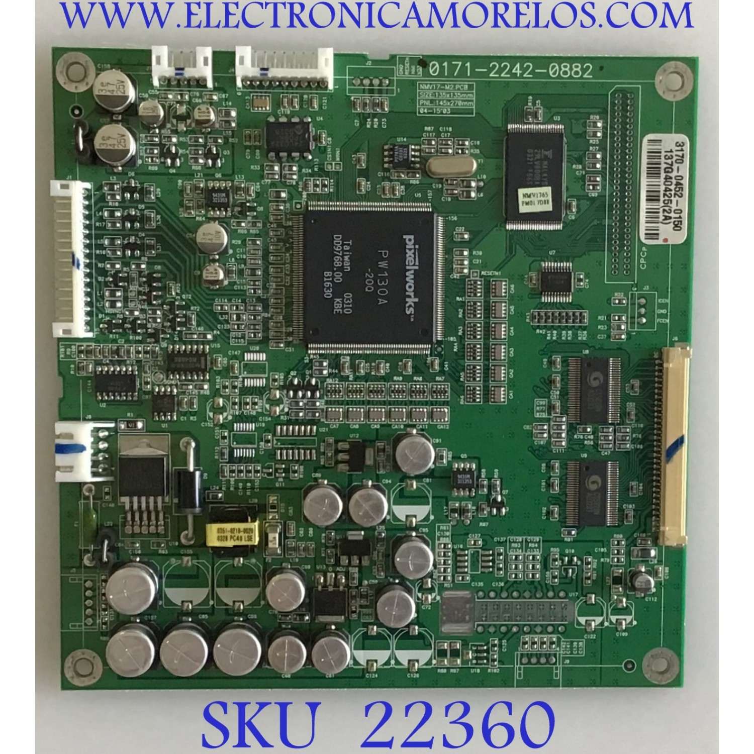 MAIN PARA MONITOR NEC / 3170-0452-0150 / 0171-2242-0882 / PANEL LM170E01 (A5)(NJ) / MODELO LCD1765