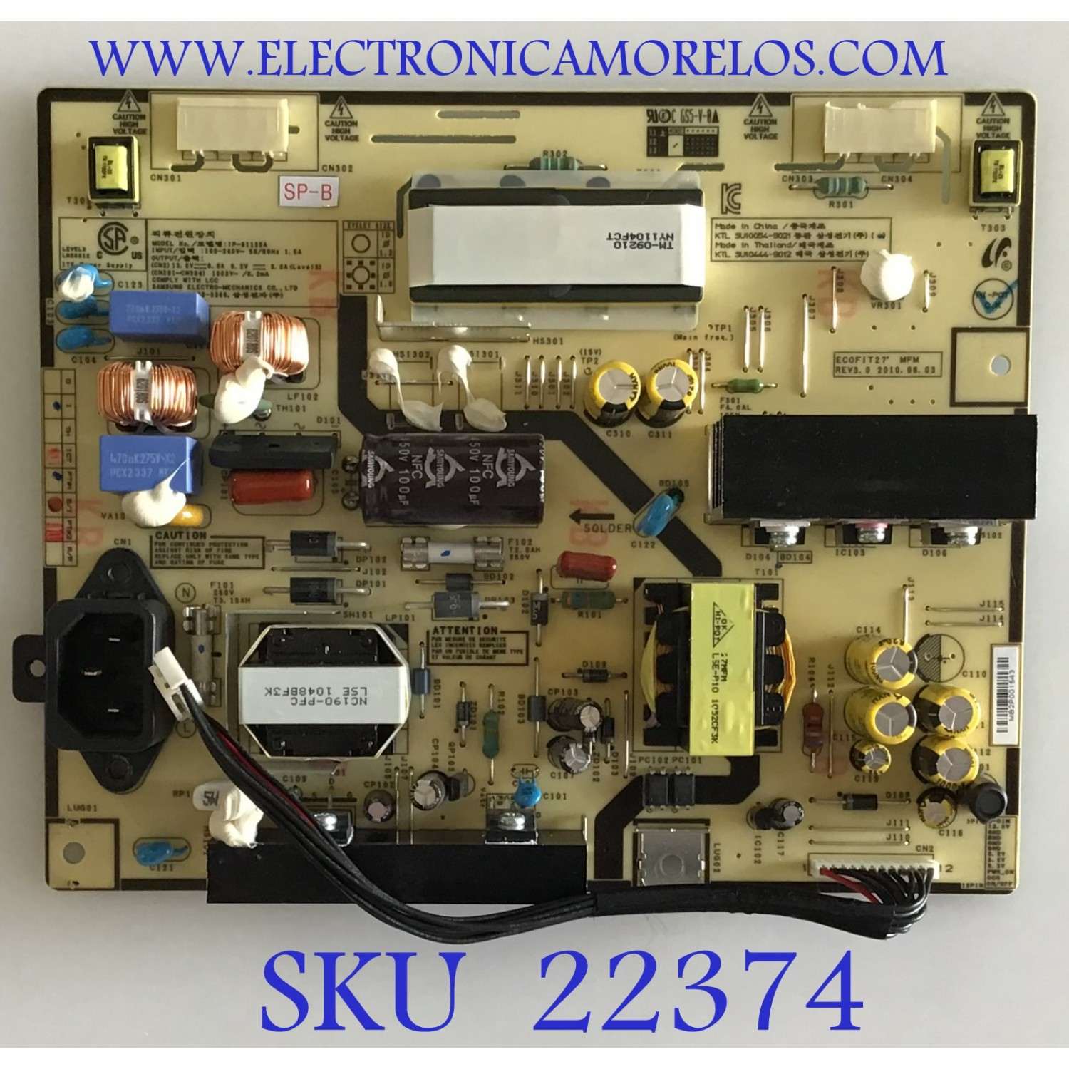 FUENTE DE PODER SAMSUNG / BN44-00322A / IP-61135A / BN4400322A / PANEL M270H1-L01 REV.C1 / MODELO LS27EMNKUY/ZA CT01