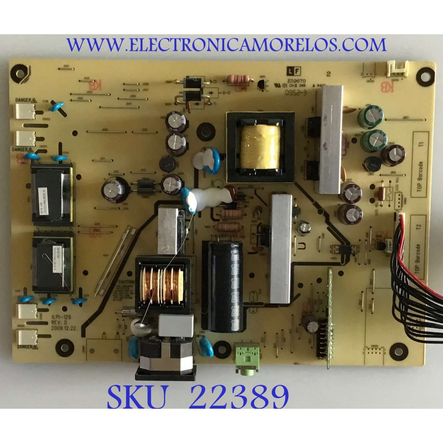 FUENTE DE PODER PARA MONITOR ACER / 792381400700R / 492091400100R / ILPI-129 REV:D / PANEL M240HW01 V.2 / MODELO H243H