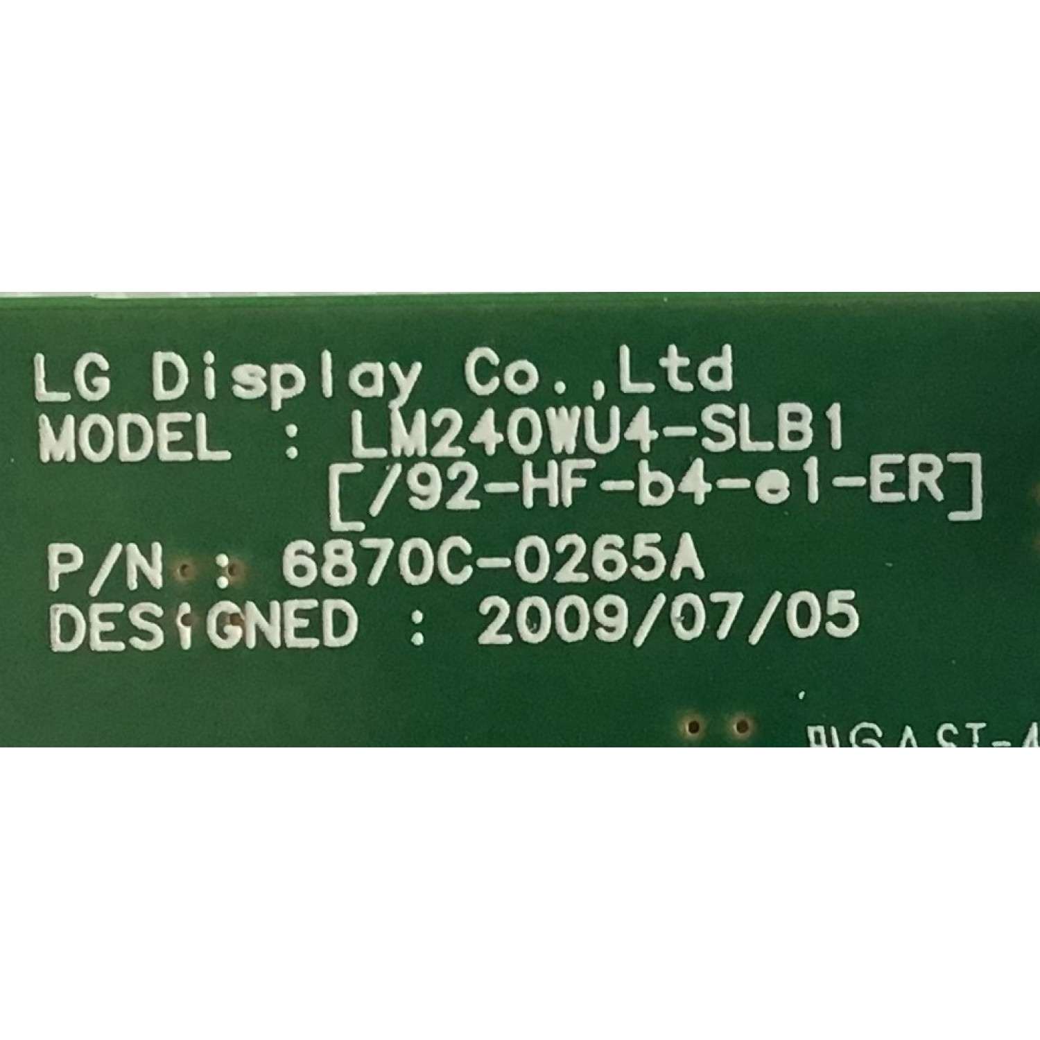 T-CON PARA MONITOR DELL / LJ94-1658A / 6870C-0265A / 1658A / PANEL LM240WU4 (SL)(B1) / MODELO U2410F - Imagen 3