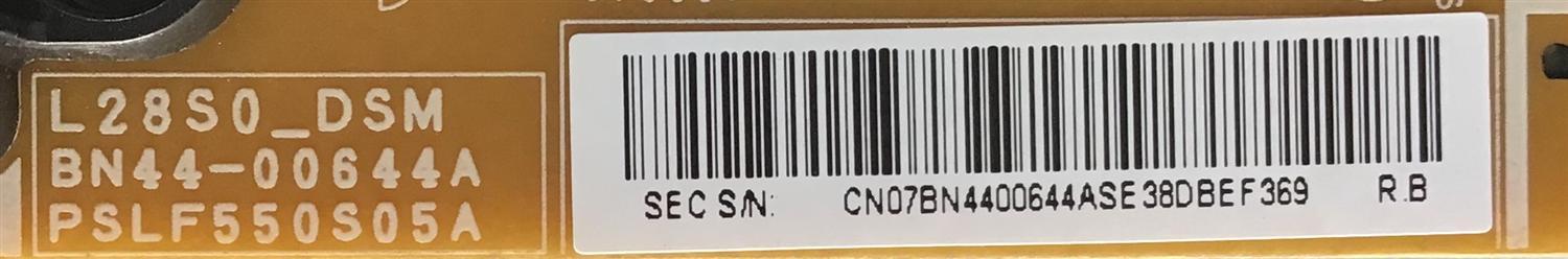FUENTE DE PODER SAMSUNG / BN4400644A / PSLF550S05A / L28S05A0 / PANEL HF280AGH-R1 / MODELO T28D310NH / ZA - Imagen 3