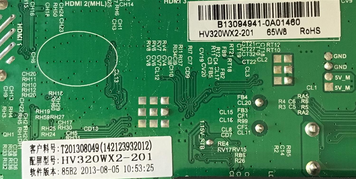 MAIN FUENTE ((COMBO)) PARA TV WESTINGHOUSE / 142123932012 / TP.MS3393.P85 / HV320WX2-201 / PANEL CN32CY621 / MODELO DW32H1G1 TW-75021-B032F - Imagen 2