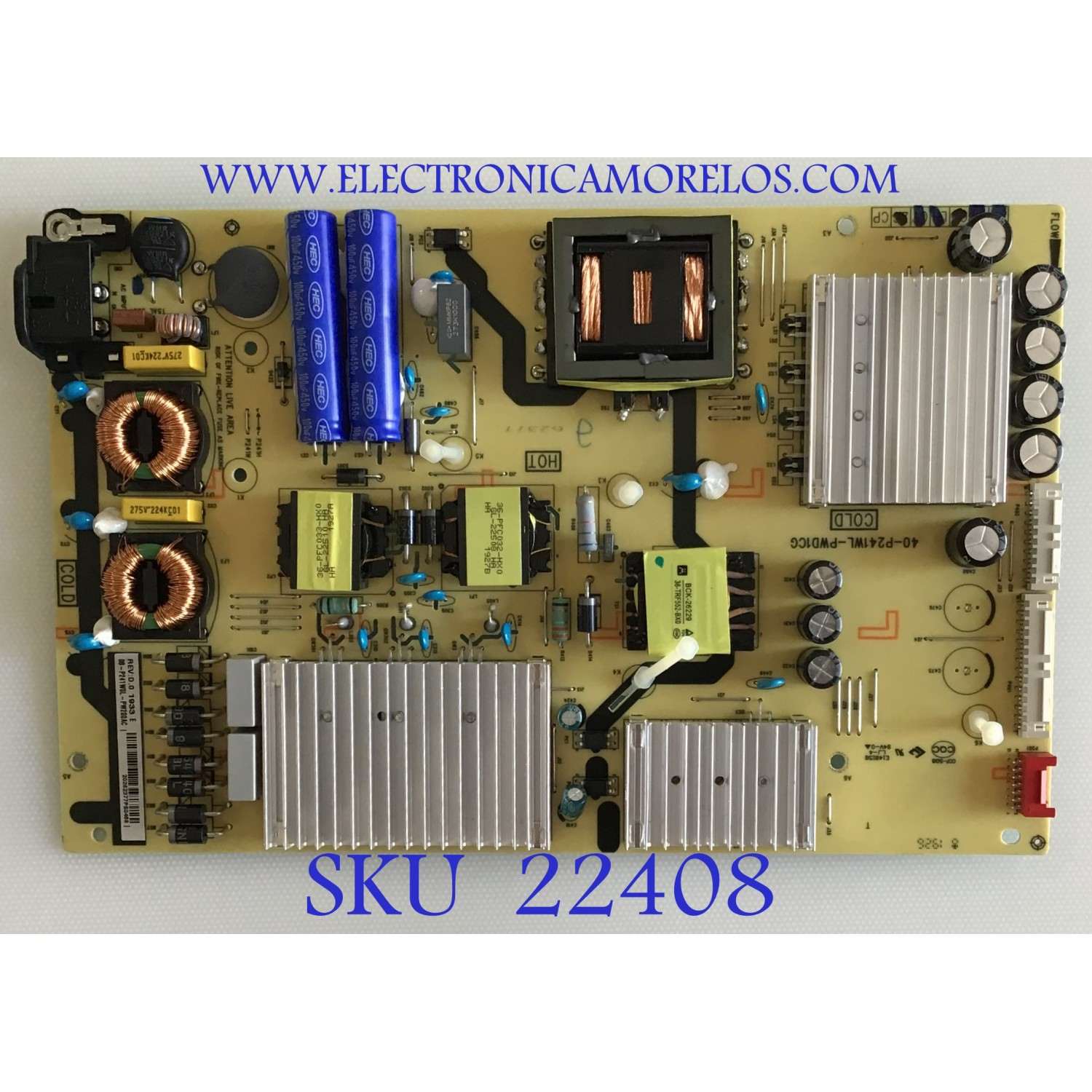FUENTE DE PODER PARA TV TCL / NUMERO DE PARTE 08-P241W0L-PW200AC / 40-P241WL-PWD1CG / PANEL LVU550NDBL / MODELO 55R625