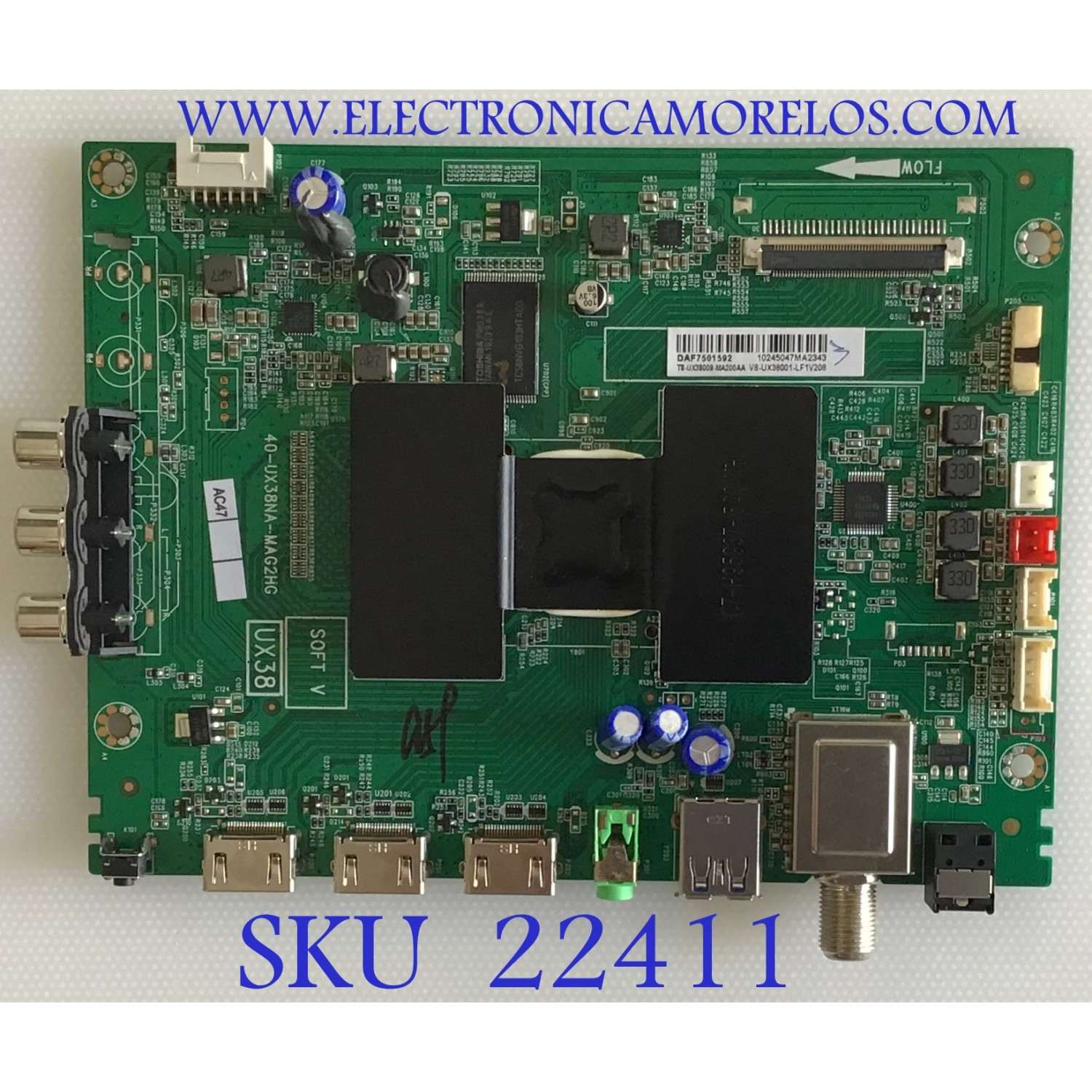 MAIN INSIGNIA / T8-UX38009-MA200AA / 40-UX38NA-MAG2HG / V8-UX38001-LF1V208 / PANEL LSC480HN10-B01 / MODELO NS-48DR510NA17