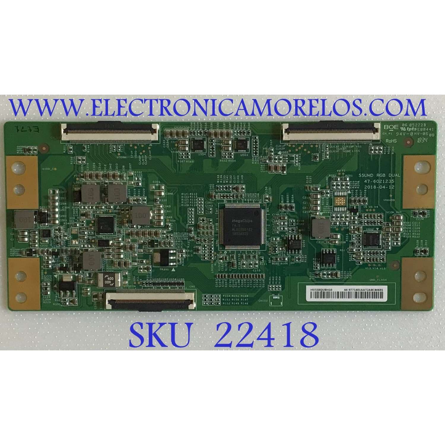 T-CON HISENSE / 44-9771401A / 47-6021235 / HV550QUBH10 / PANEL HD550S1U81-L1\S0\GM\ROH / MODELOS 55R6E / V555-G4 LHBFYKLV