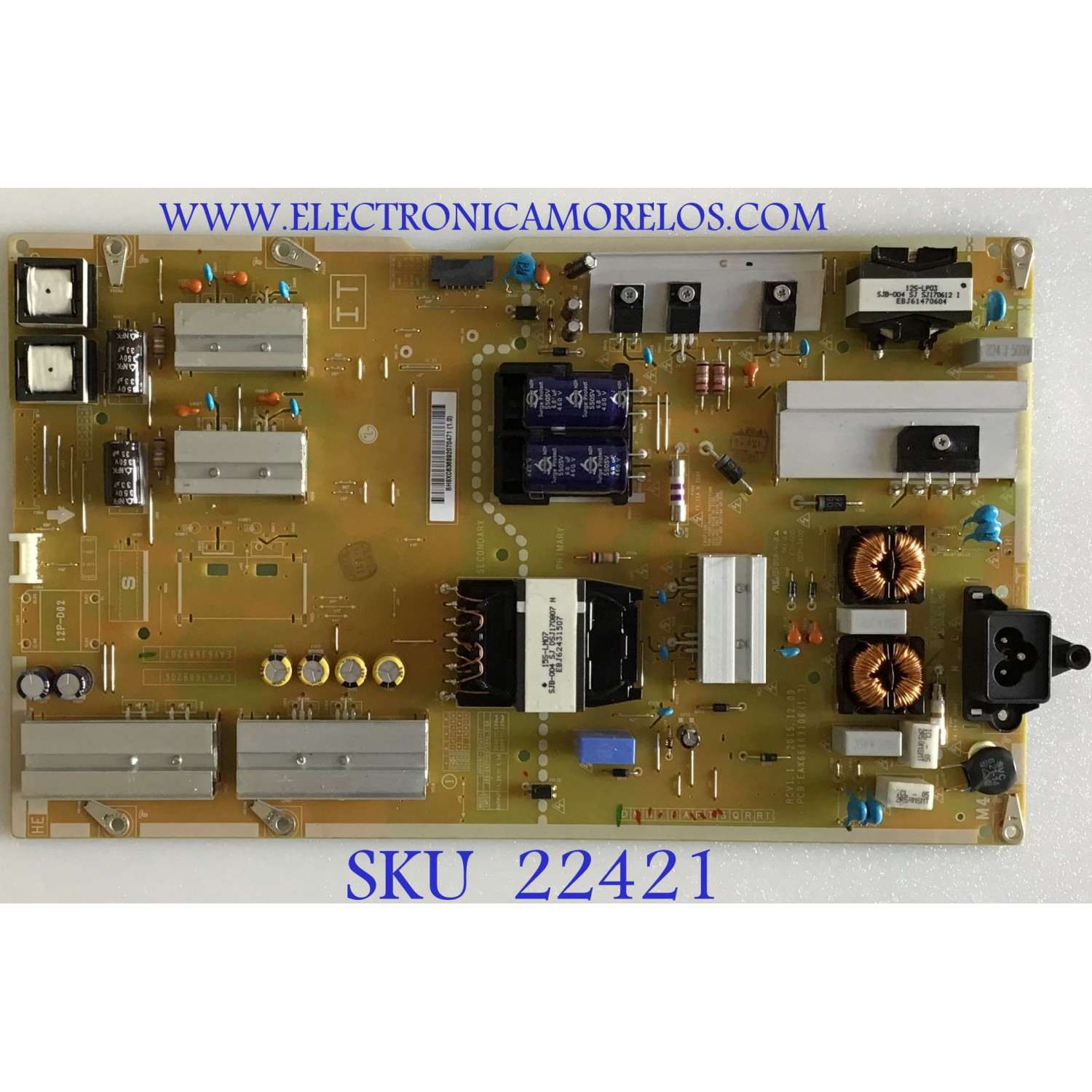 FUENTE DE PODER LG / EAY63689207 / EAX66163106 (1.3) / 63689207 / PANEL LD650EUF (FH)(B1) / MODELO 65SM5KD-BH.AUSSLJM