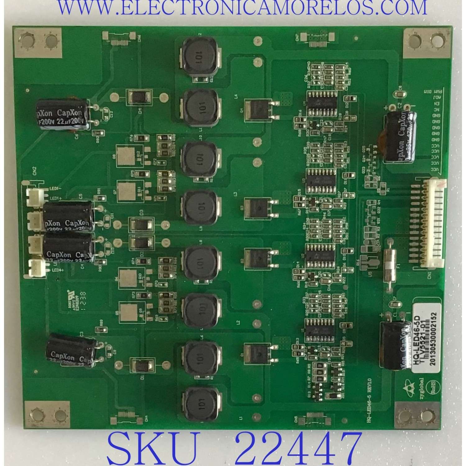 LED DRIVER PARA TV DIGITALSTREAM / HQ-LED46-5D / HQ-LED46-5 REV1.0 / TLV5521-01 / PANEL TLV5521-01LEDM / MODELO DETK550D