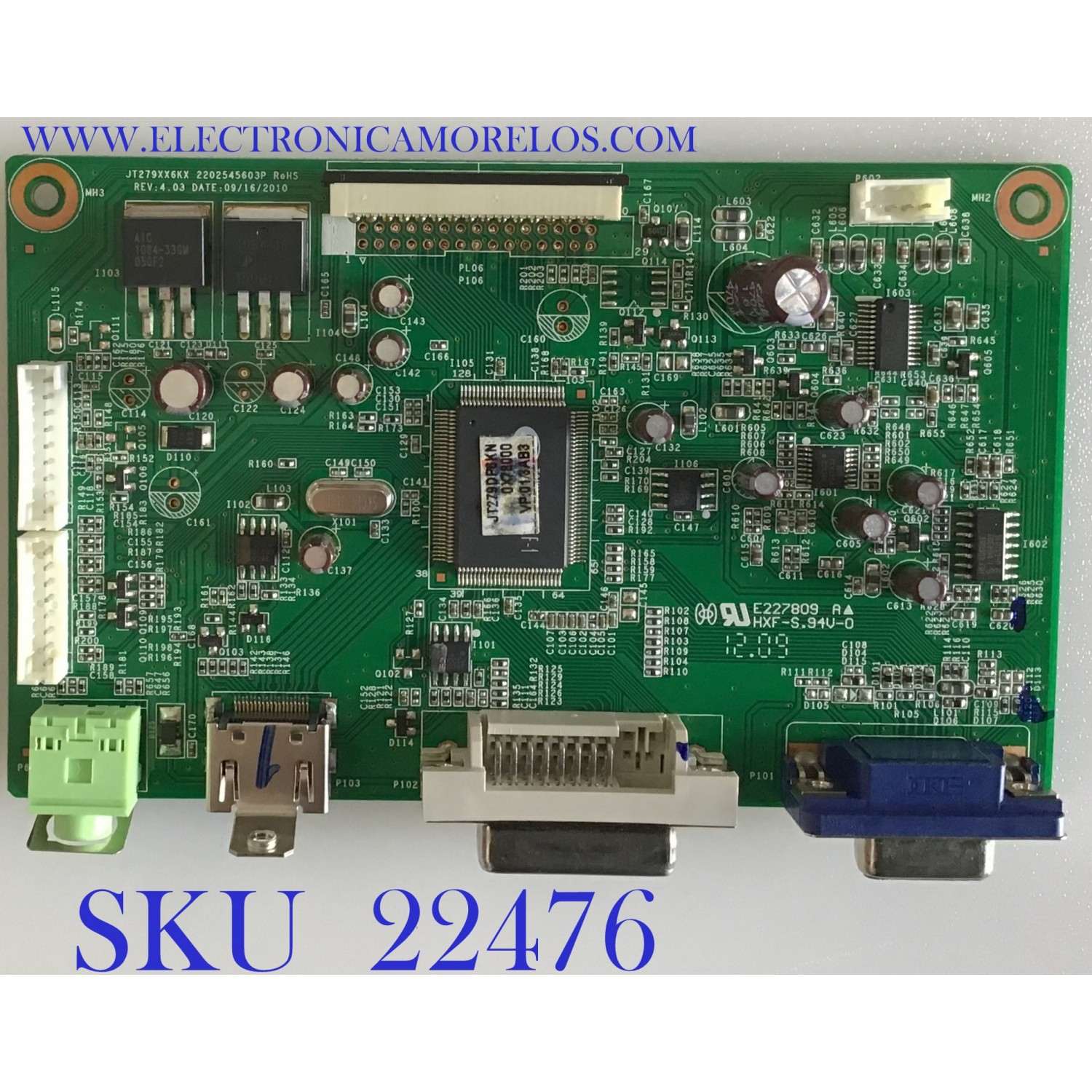 MAIN PARA MONITOR PLANAR / 6201-7927346K01 / 2202545603P / JT279XX6KX / PANEL M270H1-L01 REV.C4 / MODELO PX2710MW