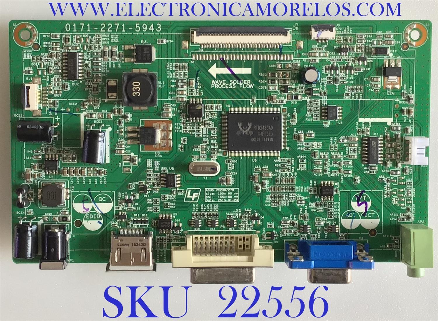 MAIN  PARA MONITOR ASUS / 3527-0602-0150 / 0171-2271-5943 / PANEL R5ALM270WF5 (SA)(AF) / MODELO VC279H