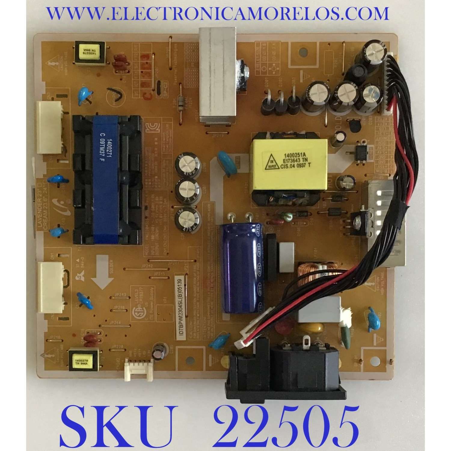 FUENTE DE PODER PARA MONITOR SAMSUNG / BN44-00297D / PWI2304SL / PANEL M240HW01 V.2 / MODELO LS24KIZFV/ZA