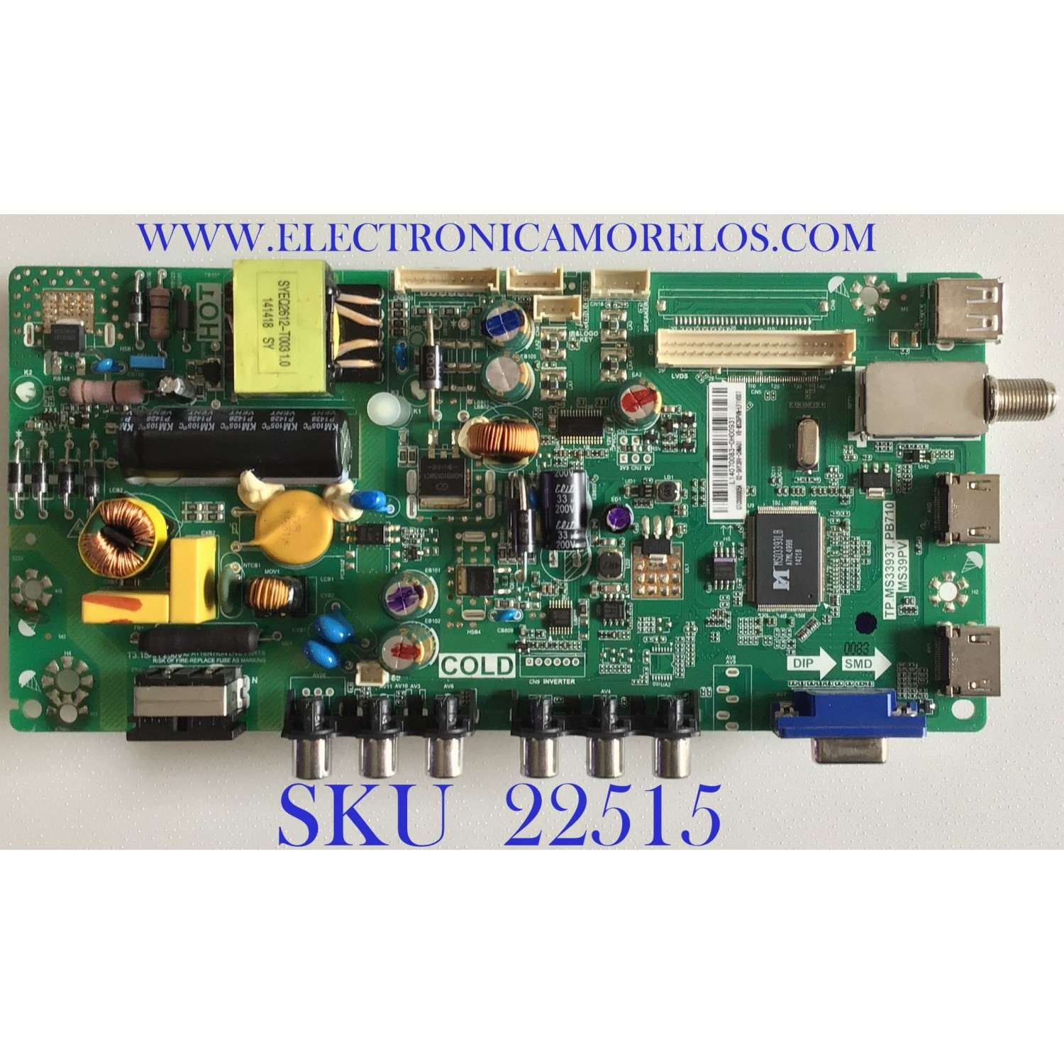 MAIN FUENTE ((COMBO)) PARA TV TCL / L14070083 / TP.MS3393T.PB710 / V8-MS39PVN-LF1V007 / PANEL LVW320CS0T E166 V1 / MODELO 32B2800