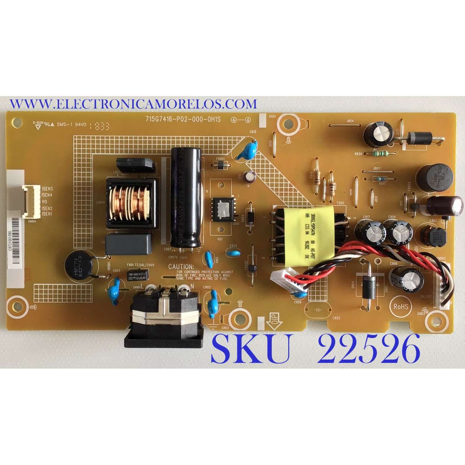 FUENTE DE PODER PARA MONITOR DELL / GH541KQD1 / 715G7416-P02-000-0H1S / (Q)GH541KQD1 / PANEL MV270FHM-N20 / MODELO SE2717HC