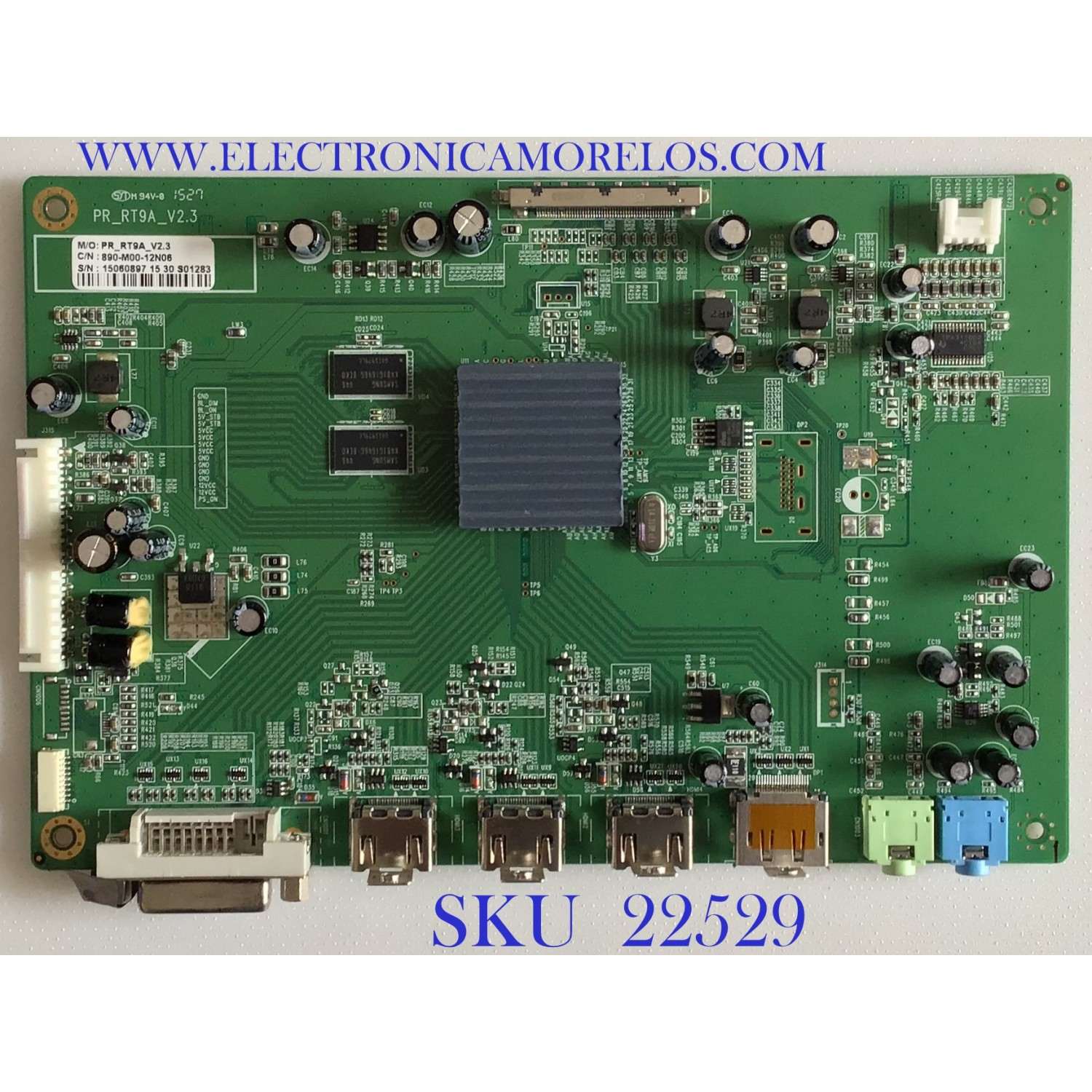 MAIN PARA MONITOR SEIKI / 890-M00-12N06 / PR_RT9A_V2.3 / 15060897 / PANEL M280DGJ-L30 REV.C1 / MODELO SM28UTR