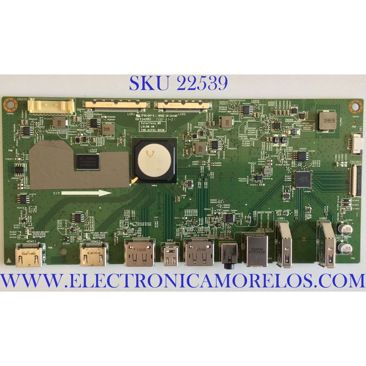 MAIN PARA MONITOR DELL / 7ZB.A1F02.0001 / 748.A1F01.001M / L5136-1M / PANEL LM290WW2 (SS)(D1) / MODELO U2917W