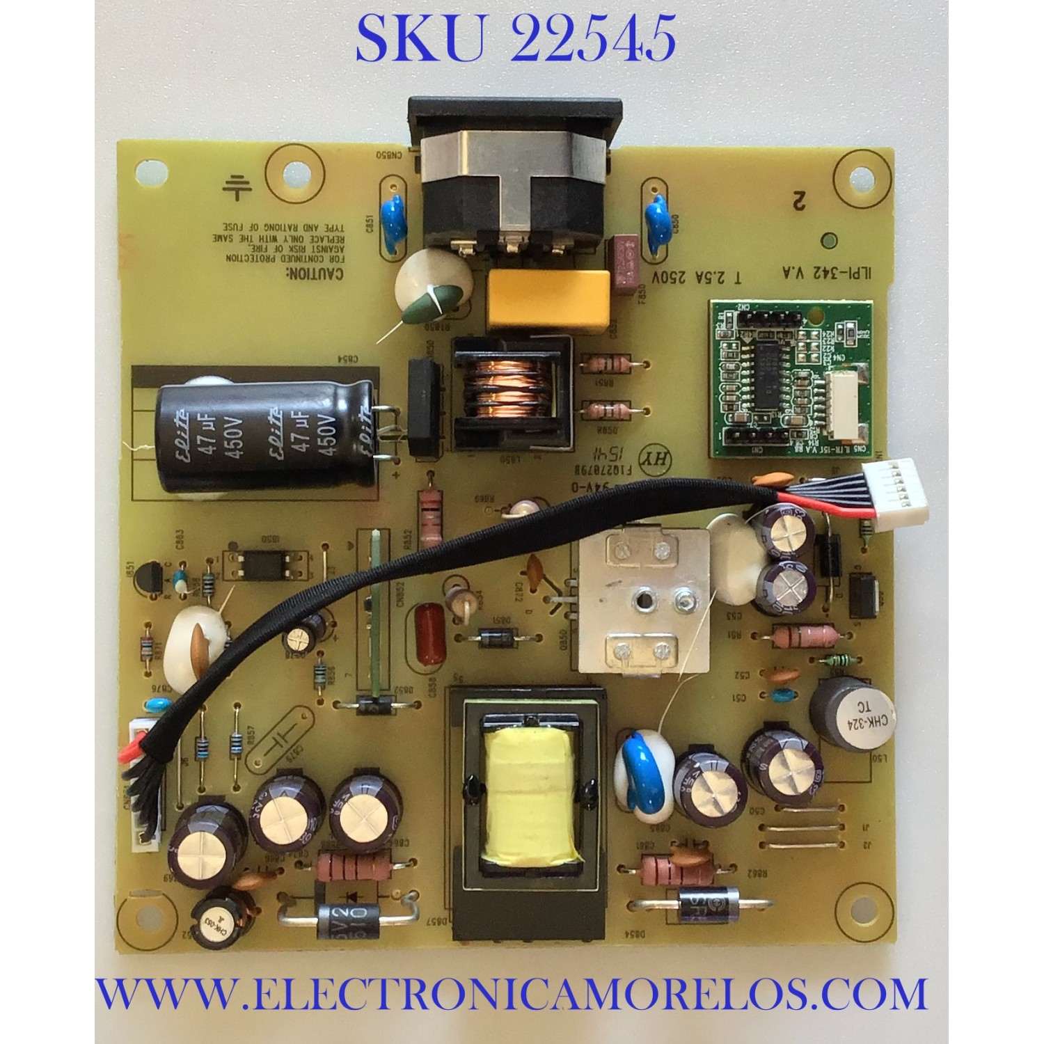 FUENTE DE PODER PARA MONITOR DELL / 790EZ1400700R00 / 491A01131400H06 / ILPI-342 V.A / PANEL M195RTN01.1 / MODELO E2015HVF