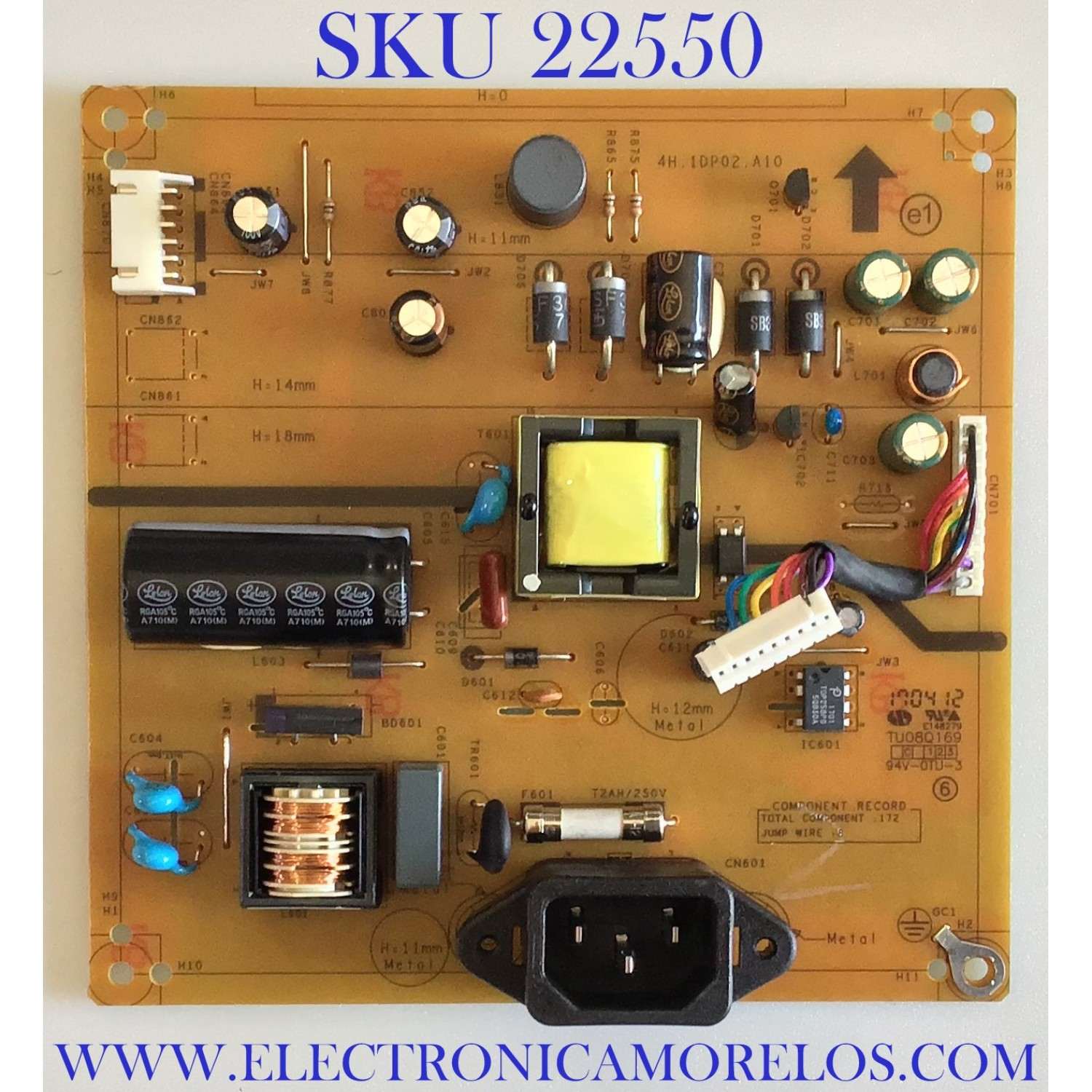 FUENTE DE PODER PARA MONITOR ASUS / 5E1DP02011 / 4H.1DP02.A10 / 1774355 / PANEL M240HTN01.2 / MODELO VS248H-P