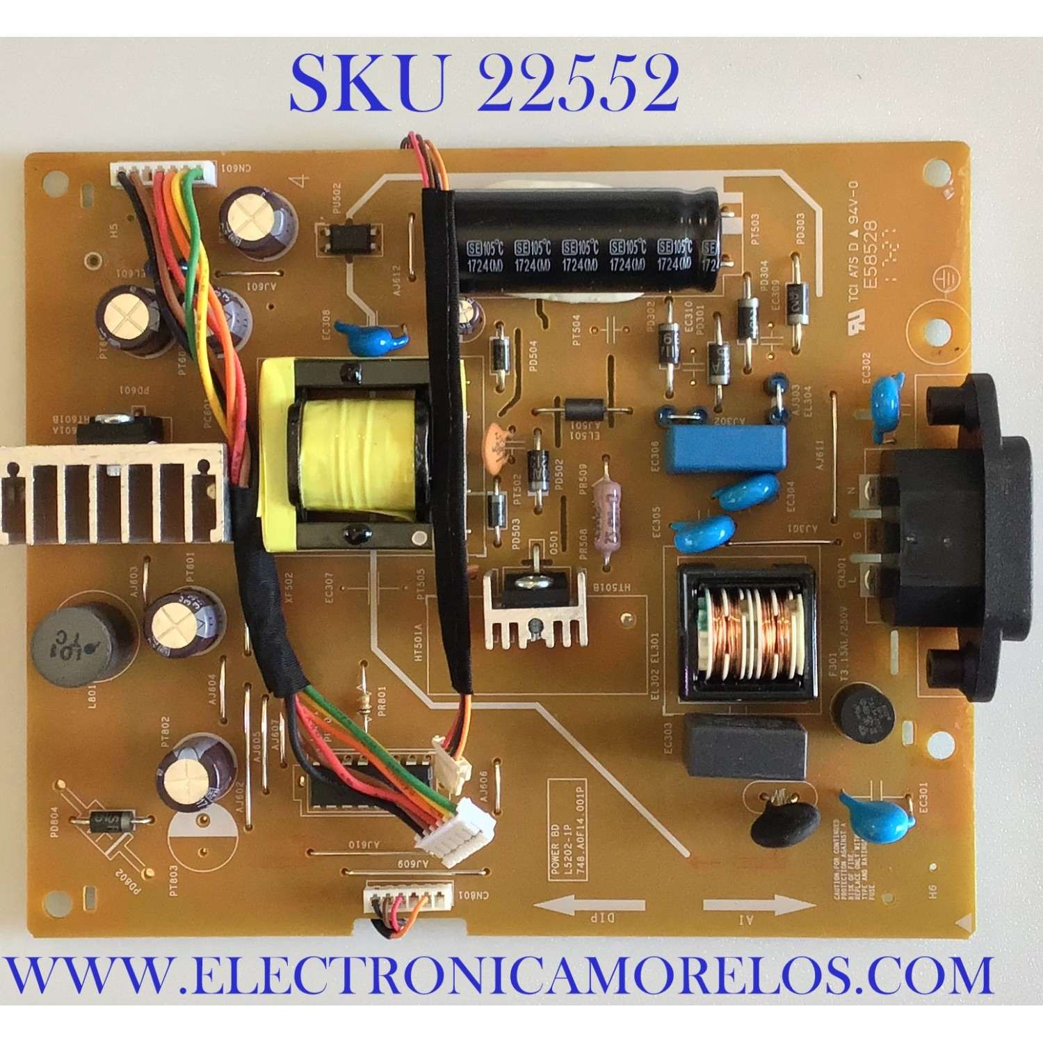 FUENTE DE PODER PARA MONITOR HP / 755.A0T03.0002 / 748-A0F14.001P / L5202-1P / PANEL L5202-1P / MODELO E232