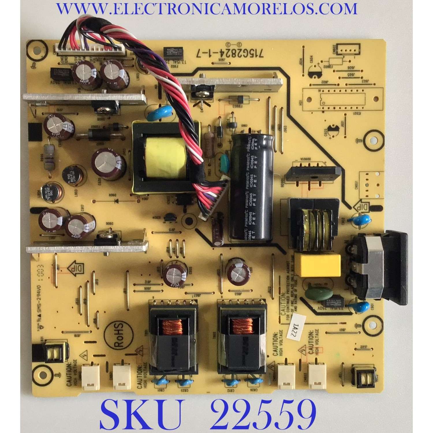FUENTE DE PODER PARA MONITOR HP / 8E42LAC4 / 715G2824-1-7 / (T)8E42LAC4 / PANEL LM230WF1 (TL)(B3 / MODELO W2338H