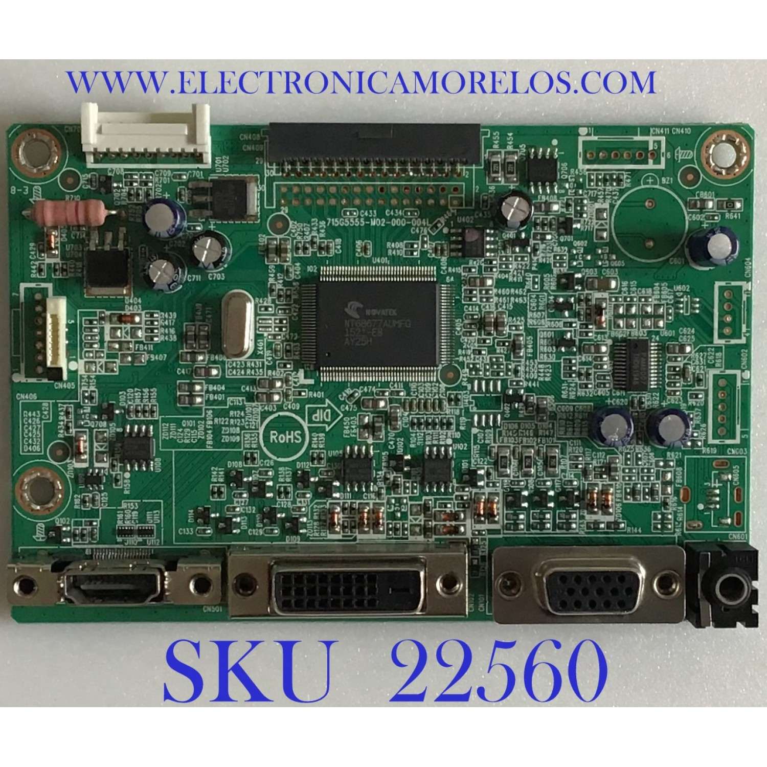 MAIN PARA MONITOR LENOVO / FDCB0LL022 / 715G5555-M02-000-004L / (F)FDCB0LL0220000/ PANEL LM230WF3 (S2)(M2) / MODELO LI2323SWA