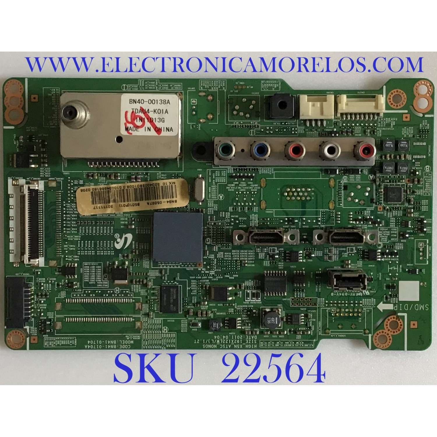 MAIN PARA TV SAMSUNG / BN94-05087A / BN41-01704A / PANEL LTJ320AP02-B / MODELO UN32D4003BDXZX H3011