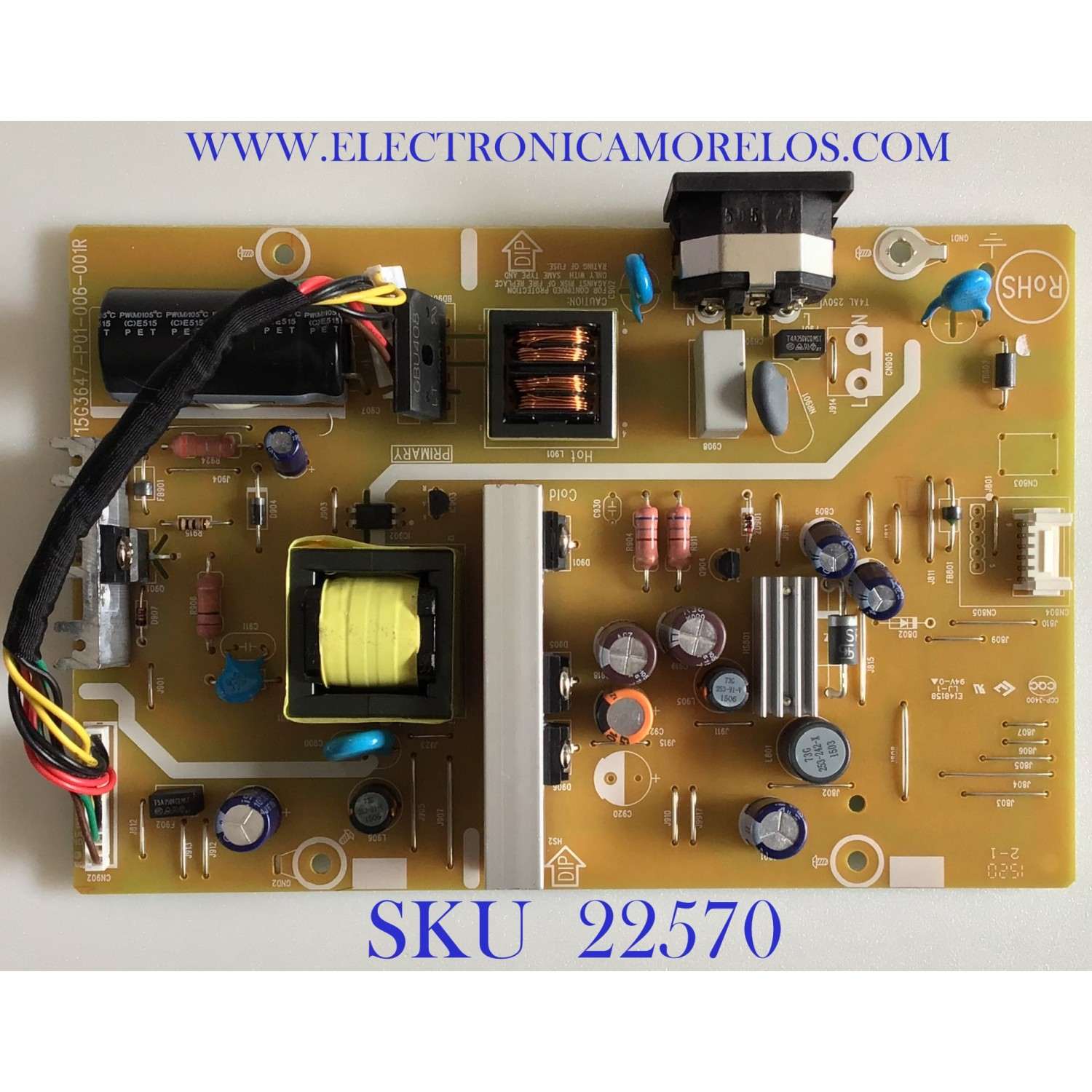 FUENTE PARA MONITOR ASUS / DD541GQBQ / 715G3647-P01-006-001R / PANEL M270HGE-L30 REV.C2 / MODELO VE278H