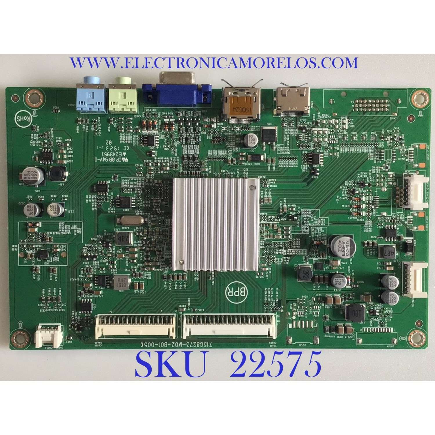 MAIN PARA MONITOR VIEWSONIC / GQICB0V102 / 715G8273-M02-B01-005K / (Q)GQICB0V1022001Q / PANEL TPT315B5-QHBN0.K REV:A9P3D / MODELO VX32112K-2K-MHD