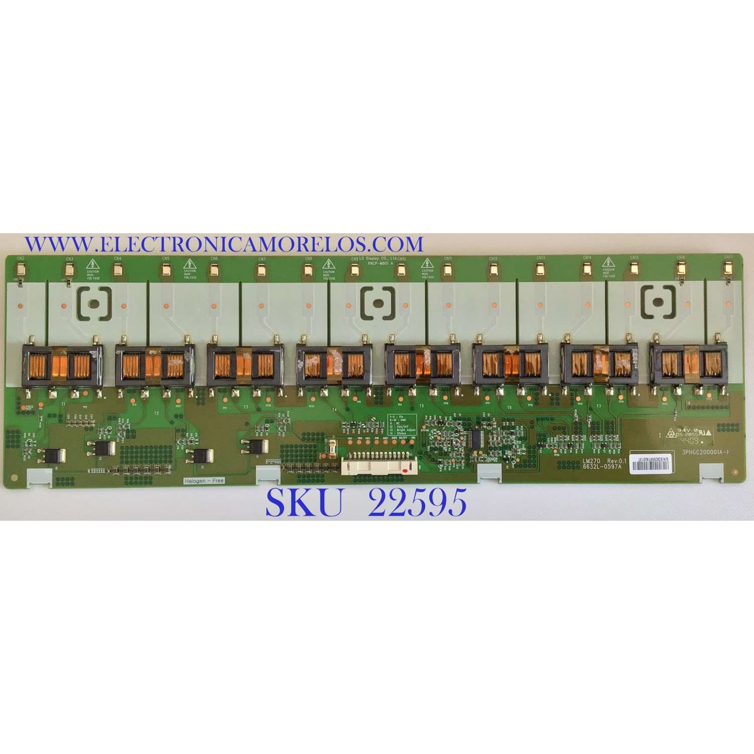 BACKLIGHT INVERTER DELL / 6632L-0597A / 3PHGC200001A-1 / PANEL LM270WQ2(SL)(A1) / MODELO U2711B