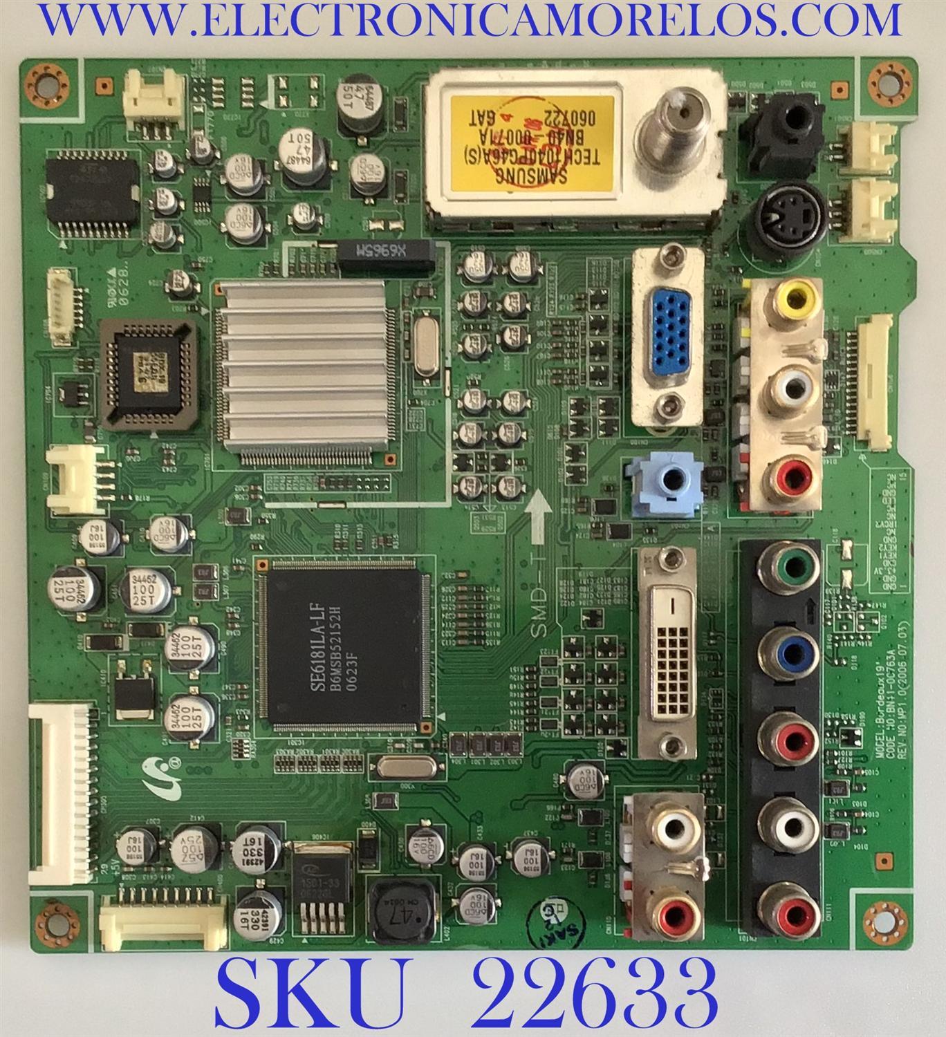 MAIN PARA TV SAMSUNG / BN94-01036A / BN41-00763A / BN97-01098A / PANEL LTM190M2-L01 / MODELO LNS1952WX/XAA