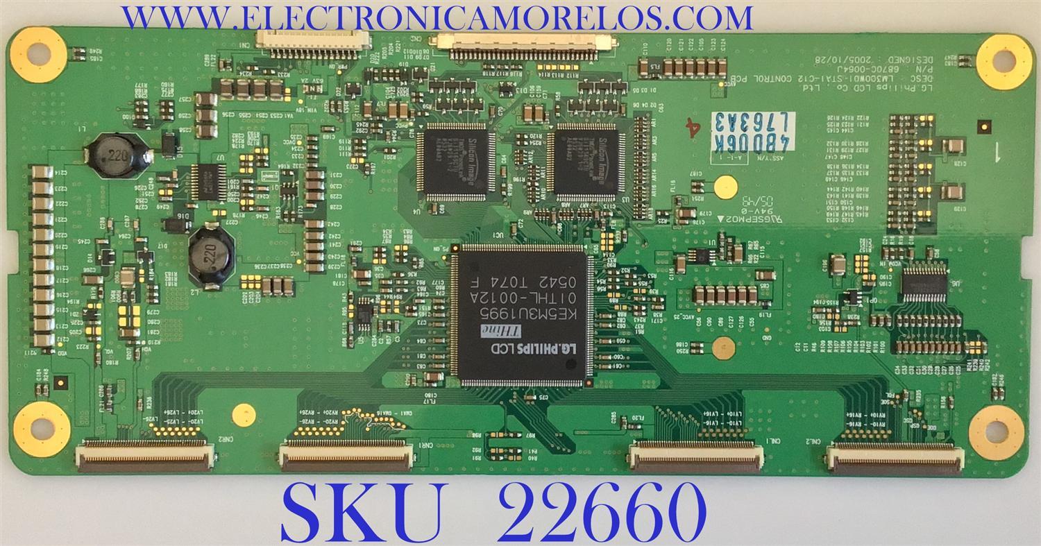 T-CON PARA MONITOR DELL / 6871L-0763A / 6870C-0064J / 763A / PANEL LM300W01 (ST)(A1) / MODELO 3007WFP