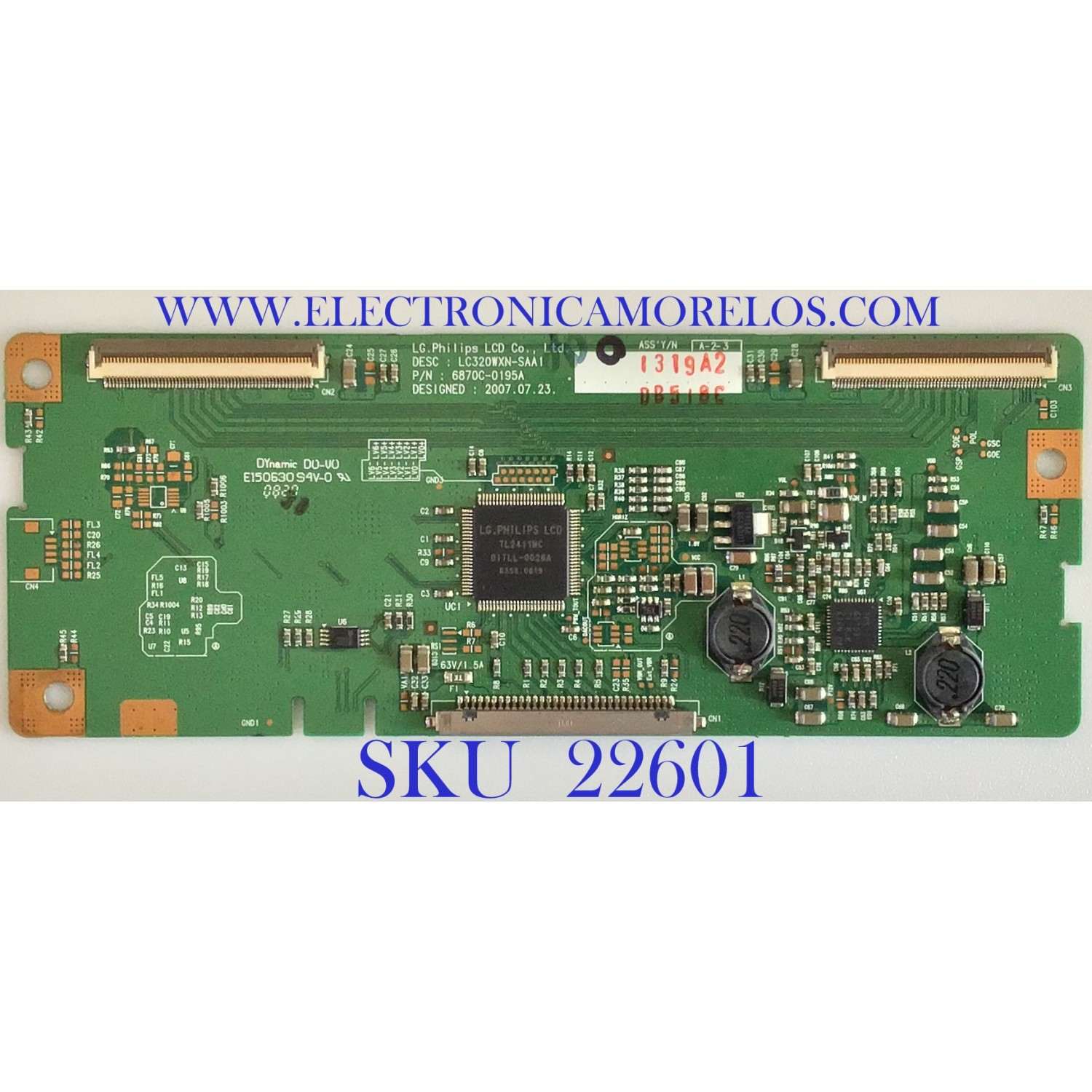 T-CON PARA TV LG / 6871L-1319A / 6870C-0195A / 1319A / SUSTITUTAS 6871L-1448A / PANEL LC320WXN (SA)(A1) / MODELOS 32LG40-UA.AUSQLJM / 32LG10 / 32PFL5403D/27 / 32PFL3403D/F7 / 32PFL3403D/85 / 32PFL3403D/27 / 32HFL5860H/27 / 32HFL5860H/27