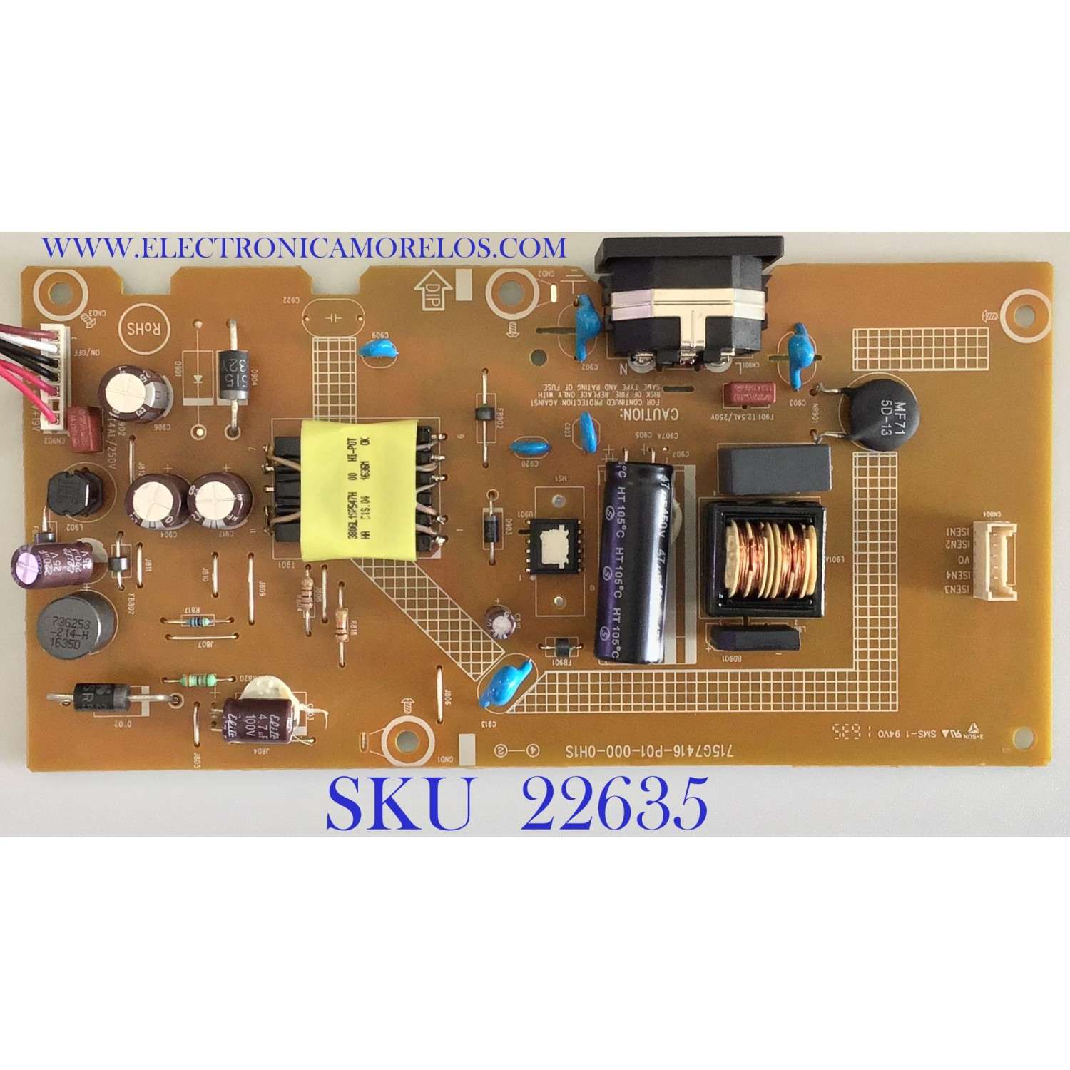 FUENTE DE PODER PARA MONITOR DELL / (Q) FE501KQD1 / 715G7416-P01-000-0H1S / PANEL MV238FHM-N10 / MODELO SE2416HX