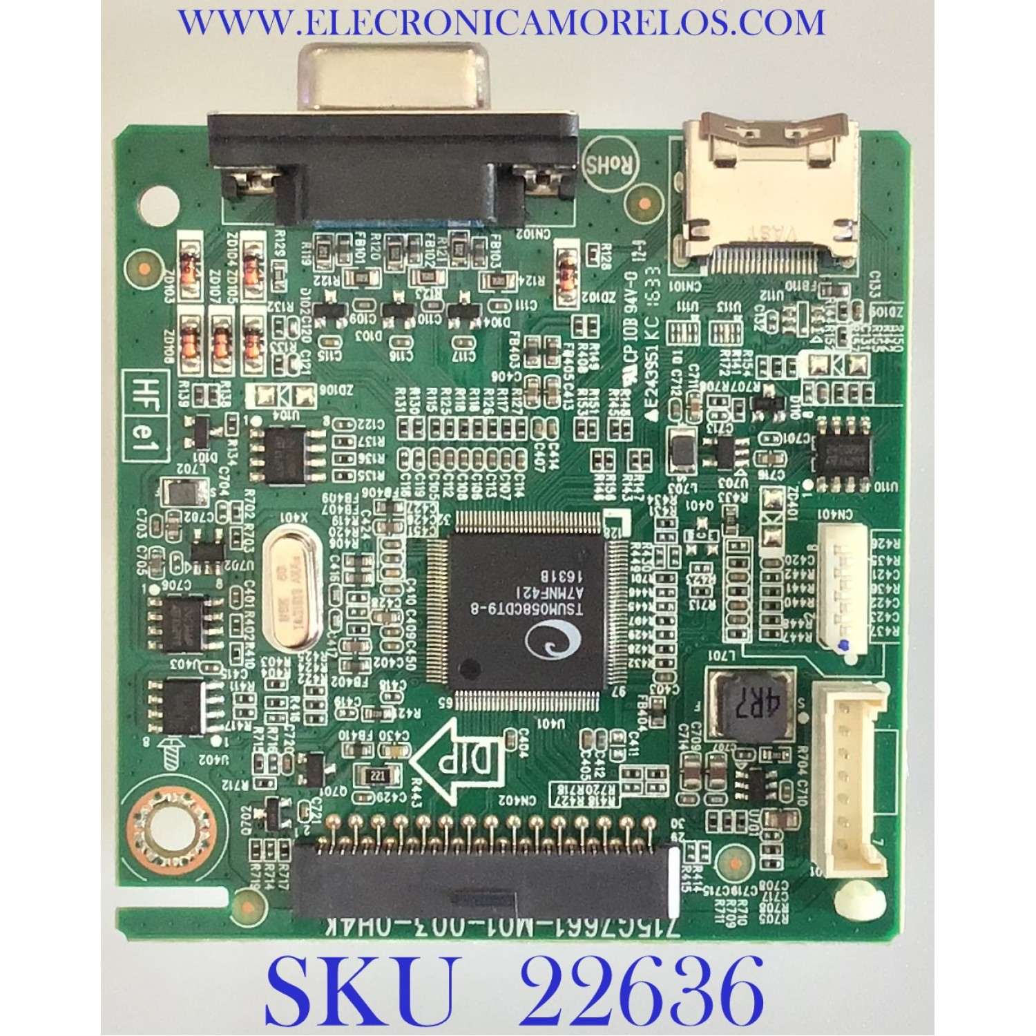 MAIN PARA MONITOR DELL / (Q)GQFCB0D1 / 715G7661-M01-003-0H4K / PANEL MV238FHM-N10 / MODELO SE2416HX