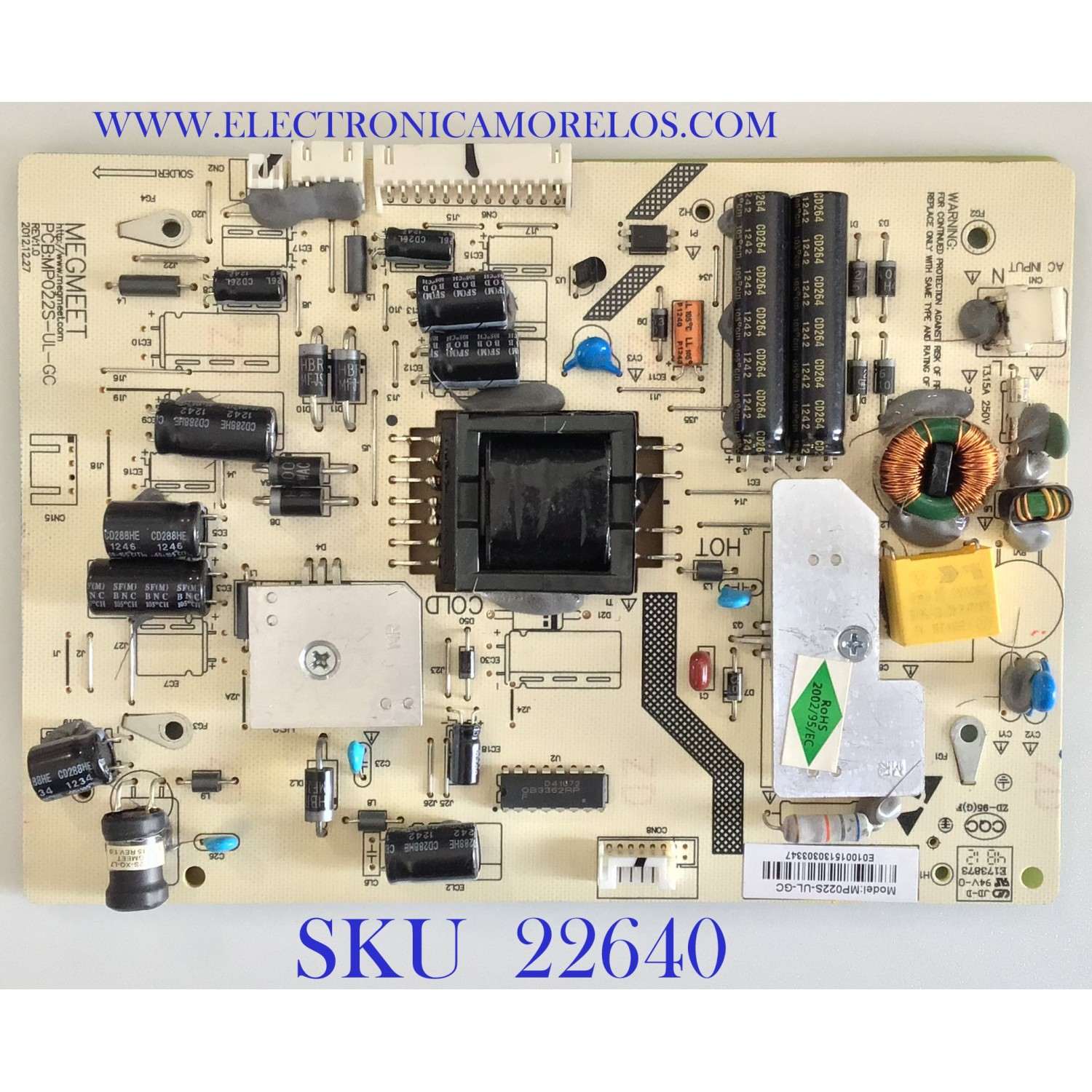 FUENTE DE PODER PARA TV LEGEND / MP022S-UL-GC / PANEL HV320WX2-201 / MODELO LE3232
