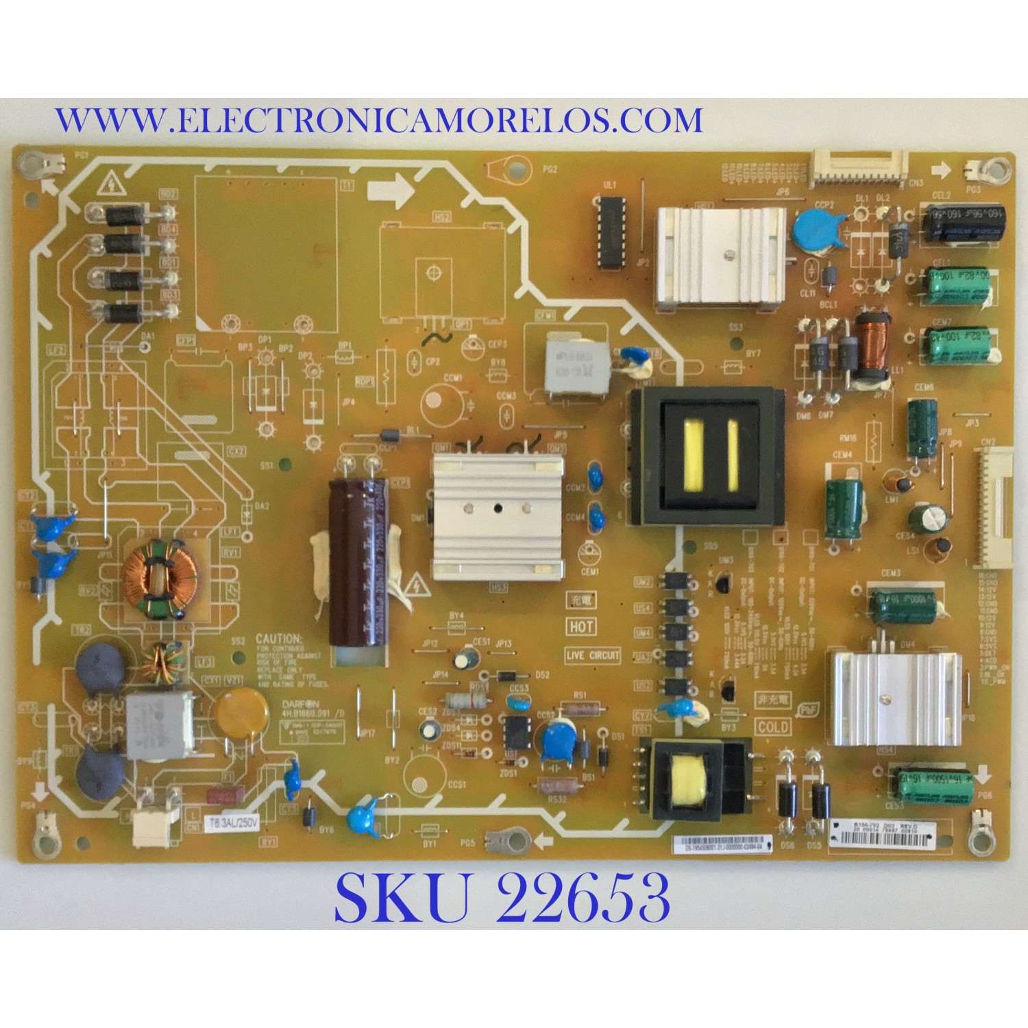 FUENTE DE PODER PARA TV INSIGNIA / 1954S06001 / 4H.B1660.091 / B166-702 / PANEL T550HVN01.8 / MODELO NS-55D440NA14