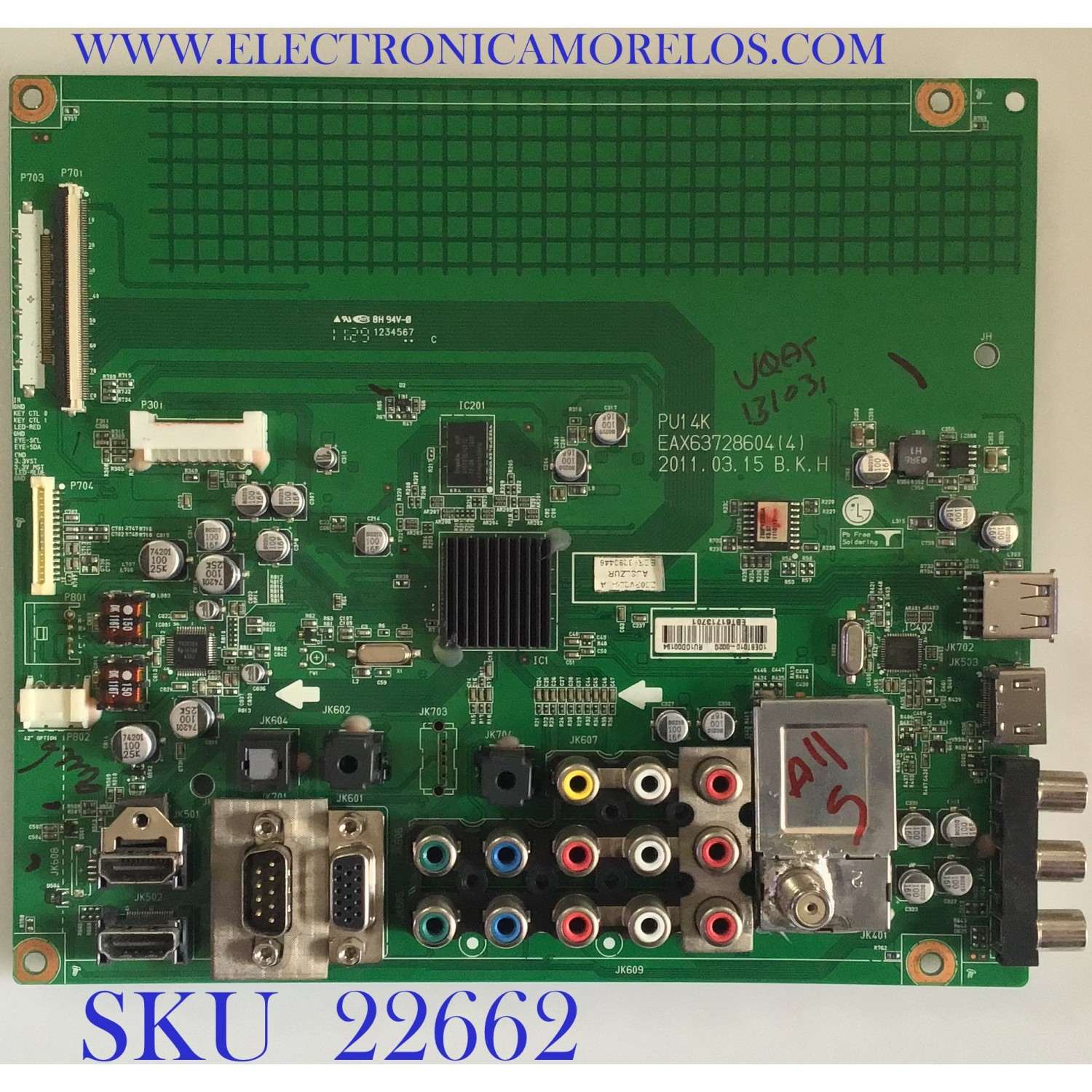 MAIN PARA TV ZENITH ELECTRONICS / EBT61713701 / EAX63728604(4) / RU10D00194/ PANEL PDP50T30010 / MODELO Z50PV220-UA