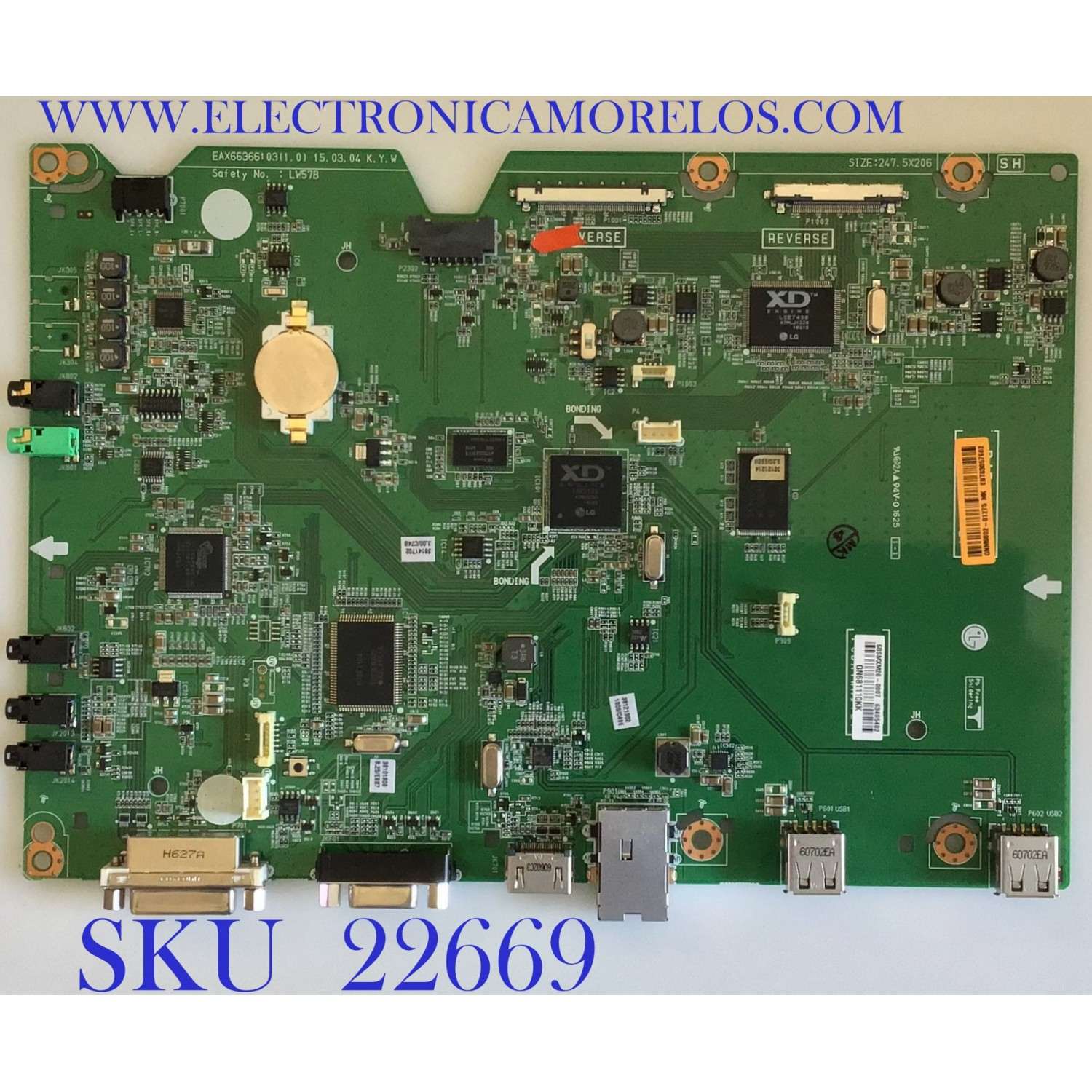 MAIN PARA TV LG / EBT63857602 / EAX66366103(1.0) / 63405402 / MODELO 65SE3KB-BE.AUSSLJM