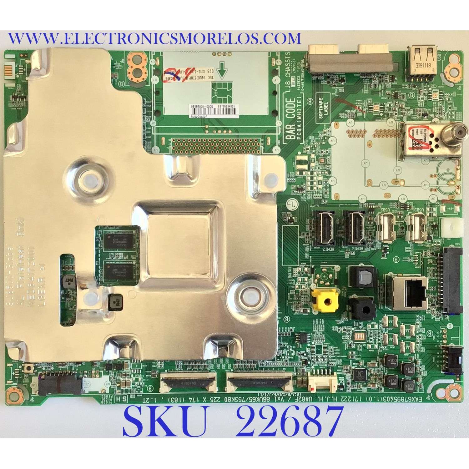 MAIN PARA TV LG 4K·UHD·HDR ((SMART TV)) / NUMERO DE PARTE EBT65534801 / EAX67895403(1.0) / 65534801 / EAX67895403 / PANEL HC860DQF-SLUR1-2141 / MODELO 86UK7570PUB / 86UK7570PUB.BUSWLJR