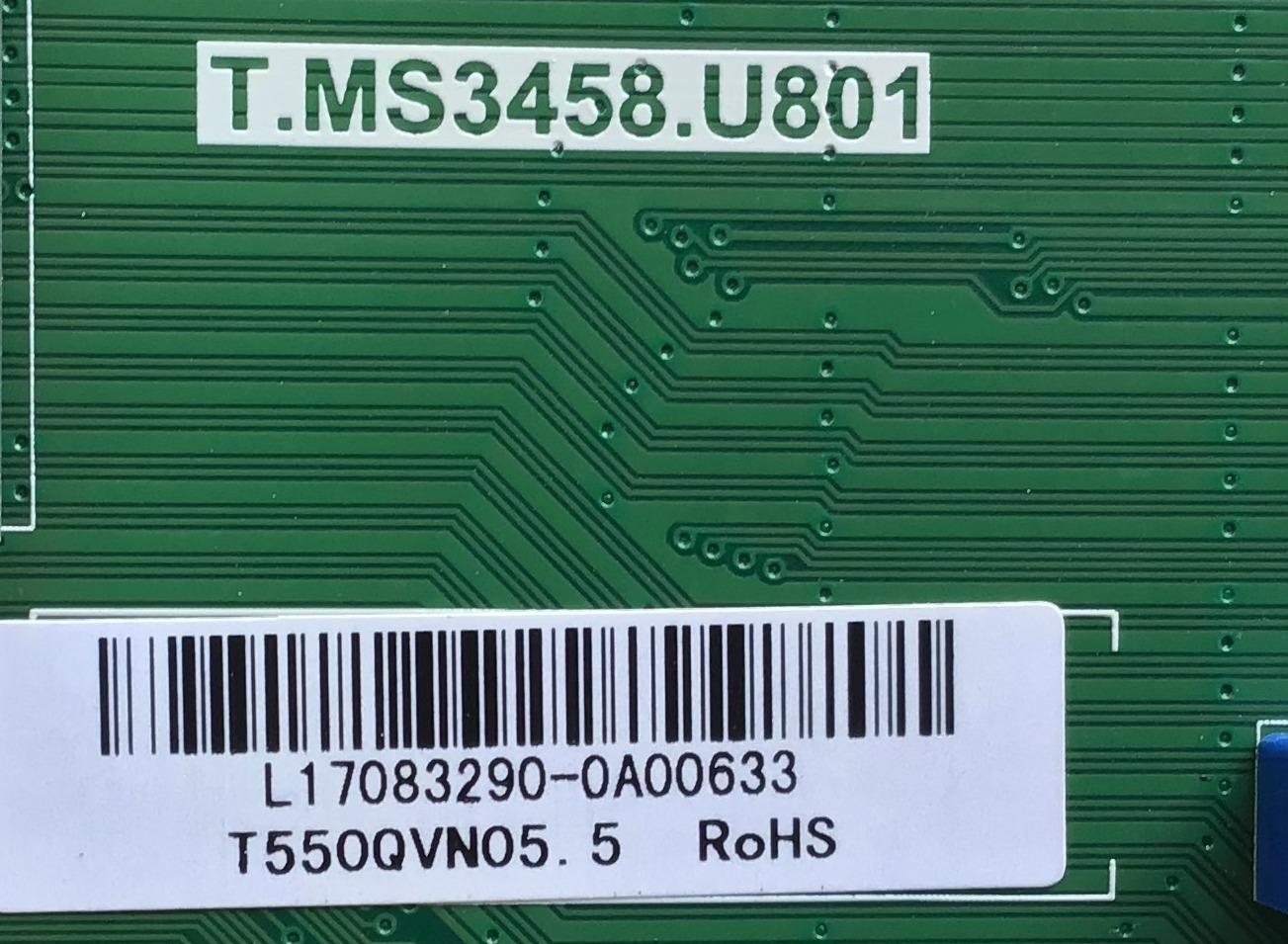 MAIN PARA TV POLAROID / L17083290 / T.MS3458.U801 / L170-83290-0A00633 / PANEL T550QVN05.5 / MODELO PTV5517KILED / ESTA TARJETA ES CHINA Y ES UTILIZADA EN DIFERENTES MARCAS Y MODELOS / ENTRAR A DESCRIPCIÓN DEL PRODUCTO - Imagen 2
