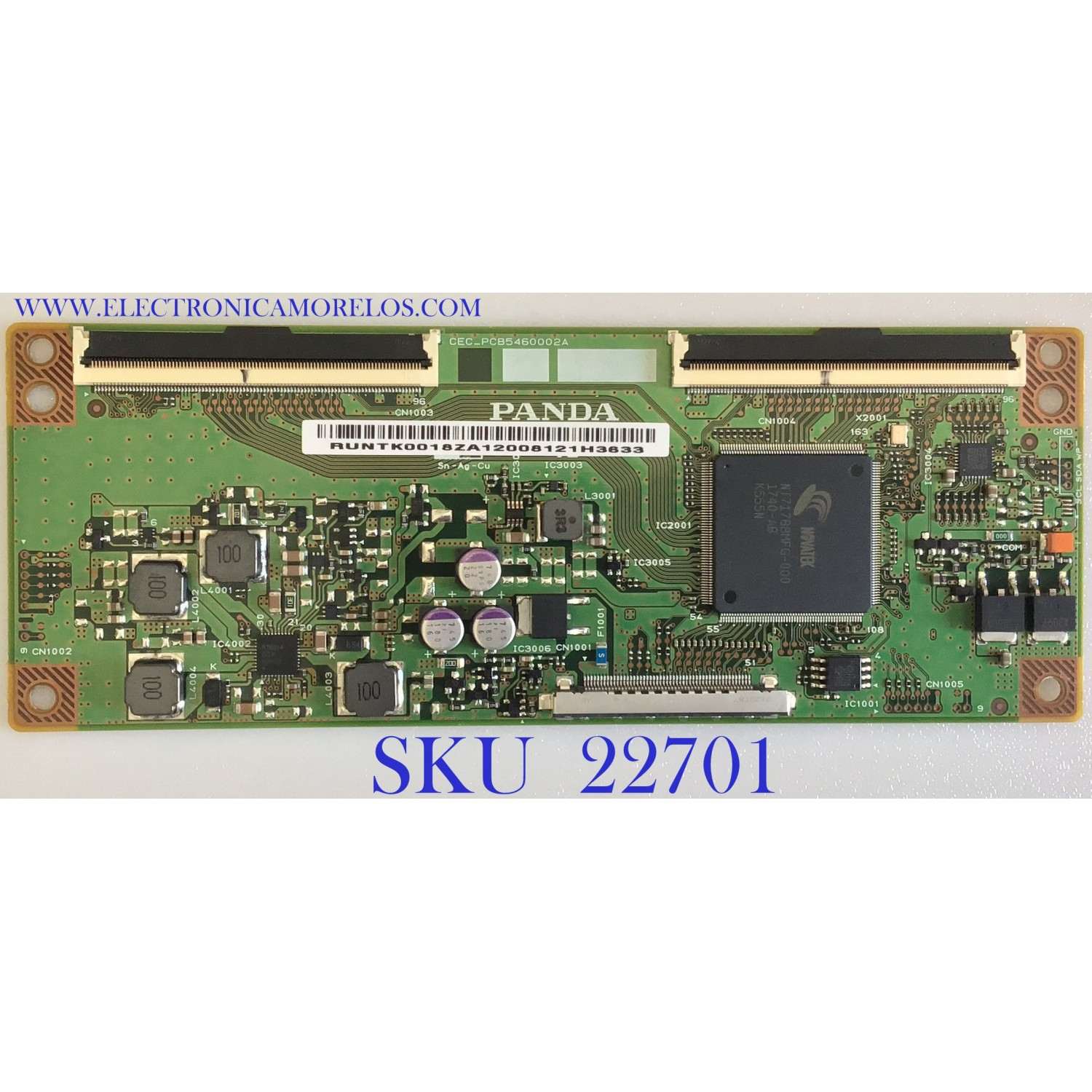 T-CON PARA TV ELEMENT·ROKU TV / POLAROID 4K UHD SMART TV / NUMERO DE PARTE RUNTK0018ZA / CEC_PCB5460002A / RUNTK0018 (ZA) / PANEL´S LC546PU2L01 / TPT550F2-PU2L01.Q REV:S01G / MODELOS PTV55174KILED / E4SW5518RKU C8D0U / E4SW5518RKU D8D0U / E4SFT5517 B8G4M