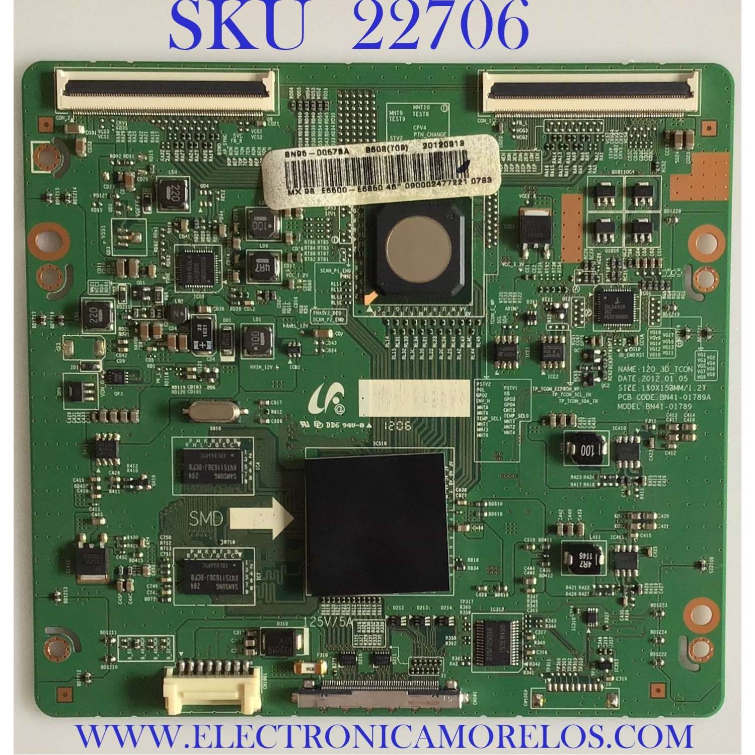 T-CON PARA TV SAMSUNG / BN95-00578A / BN41-01789A / BN97-06370A / PANEL LTJ460HW05-V / MODELO UN46ES6500FXZA TS01