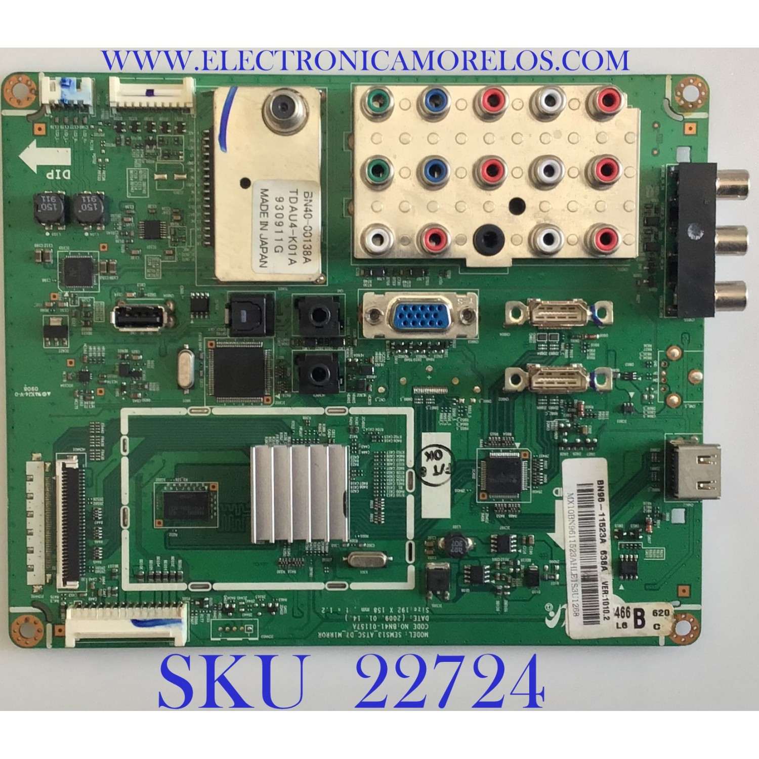 MAIN PARA TV SAMSUNG / BN96-11523A / BN41-01157A / BN97-03466B / SUSTITUTA BN94-02654D / PANEL T260XW02 V.S / MODELO LN26B460B2DXZA