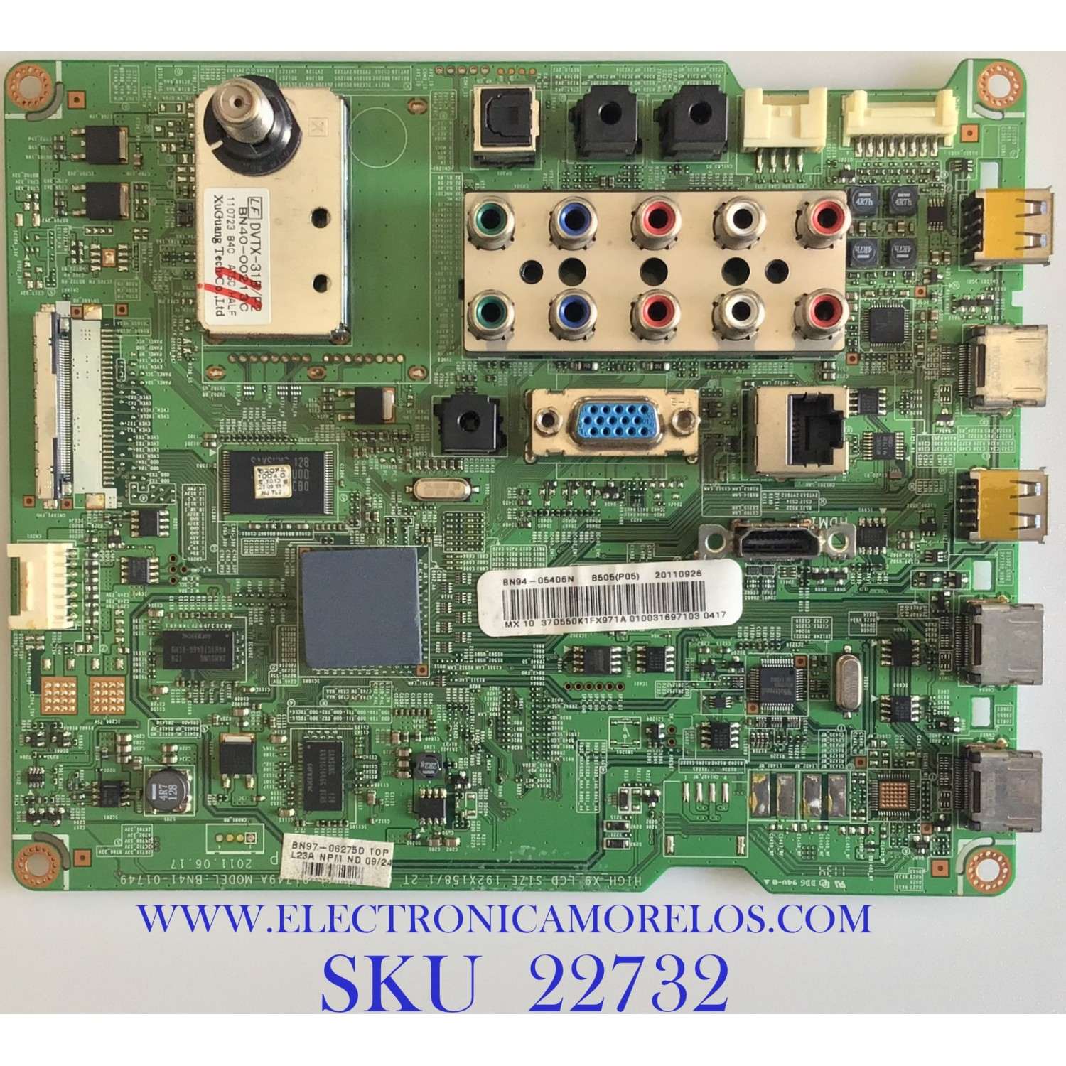 MAIN PARA TV SAMSUNG / SUSTITUTAS BN94-04509B / BN94-04509S / BN96-23347A / BN94-04475X / BN94-04509A / BN96-23348A / BN96-23351A / BN96-23352A / BN94-05406R / BN94-05406S / MAS SUSTITUTAS EN DESCRIPCION / PANEL T370HVW03 V.P / MODELO LN37D550K1FXZA AA02