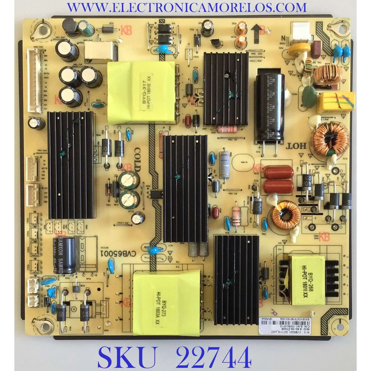 FUENTE DE PODER PARA TV JVC / 8.60.59.01006 / CVB65001 / BJM1-155082-0P1G / 81K0075 / CVB65001_D071116_A007 / MODELO SI49FSC / ESTA TARJETA ES CHINA Y ES UTILIZADA EN DIFERENTES MARCAS Y MODELOS / ENTRAR A DESCRIPCIÓN DEL PRODUCTO