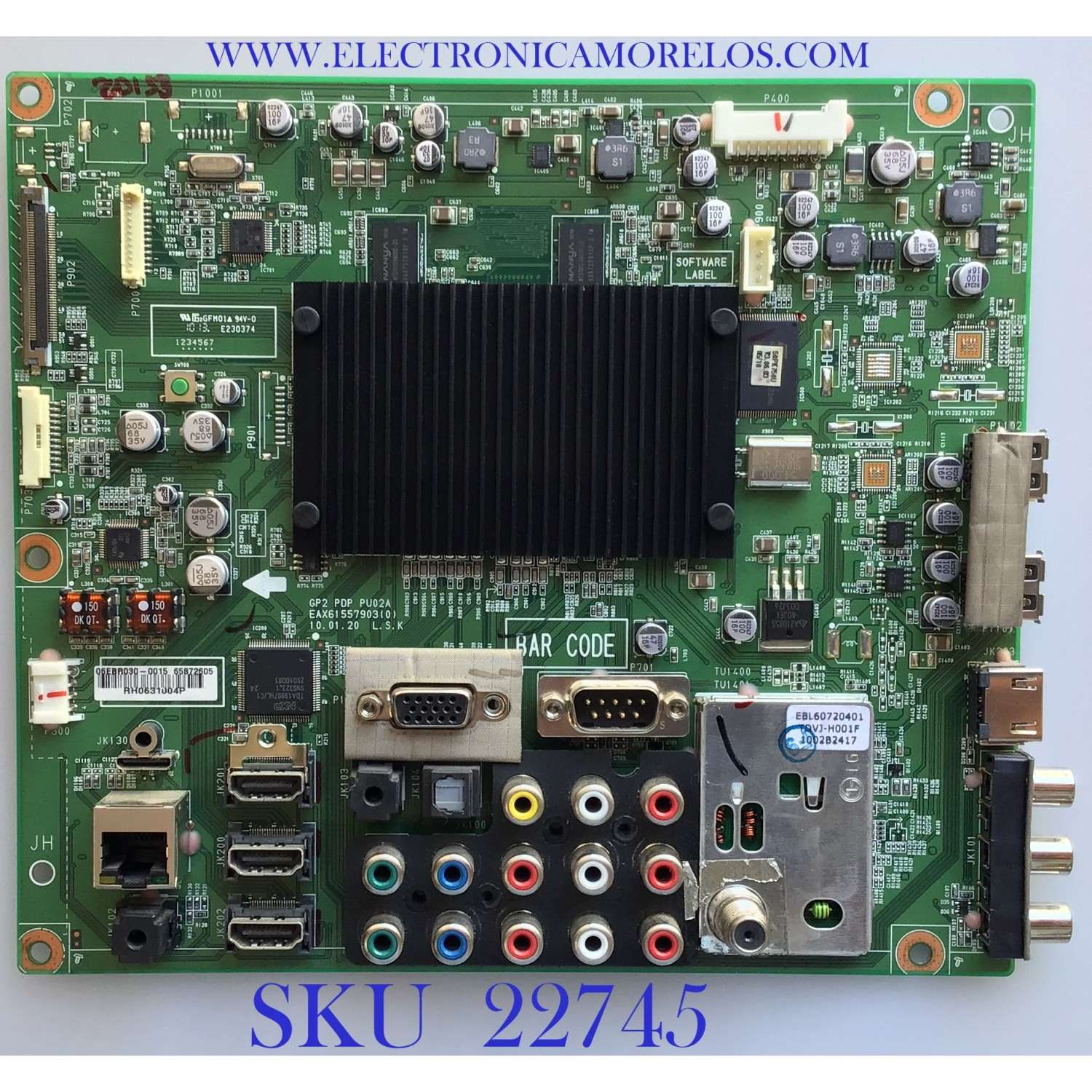 MAIN PARA TV LG / EBR65872609 / EAX61557903(0) / 65872605 / SUSTITUTA EBR68027901 / PANEL PDP50R10102 / MODELO 50PK750-UA.AUSALHR