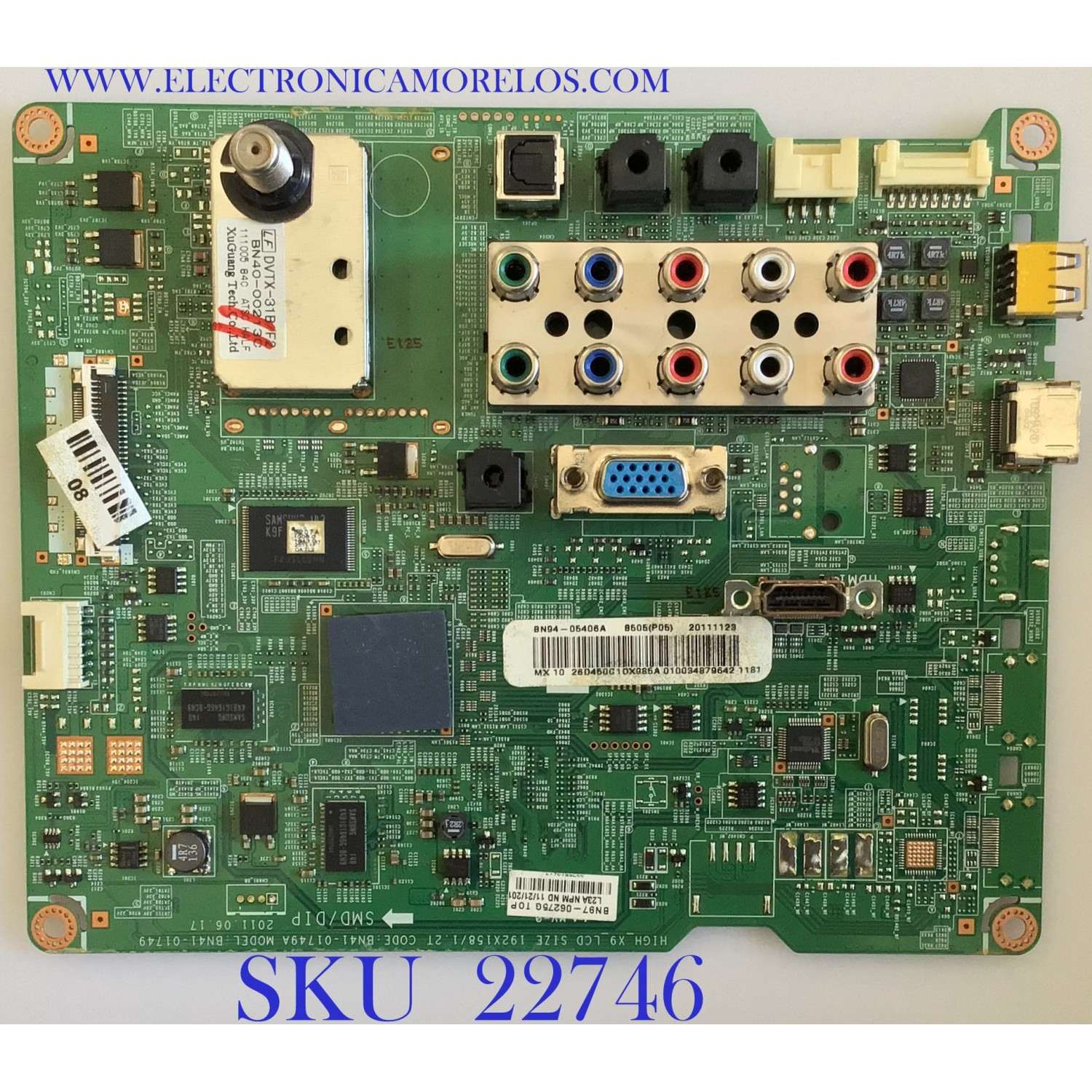 MAIN PARA TV SAMSUNG / BN94-05406A / BN41-01749A / BN97-06275G / SUSTITUTAS BN94-04475B / BN94-04475F / PANEL LTF260AP05 / MODELO LN26D450G1DXZA SG02