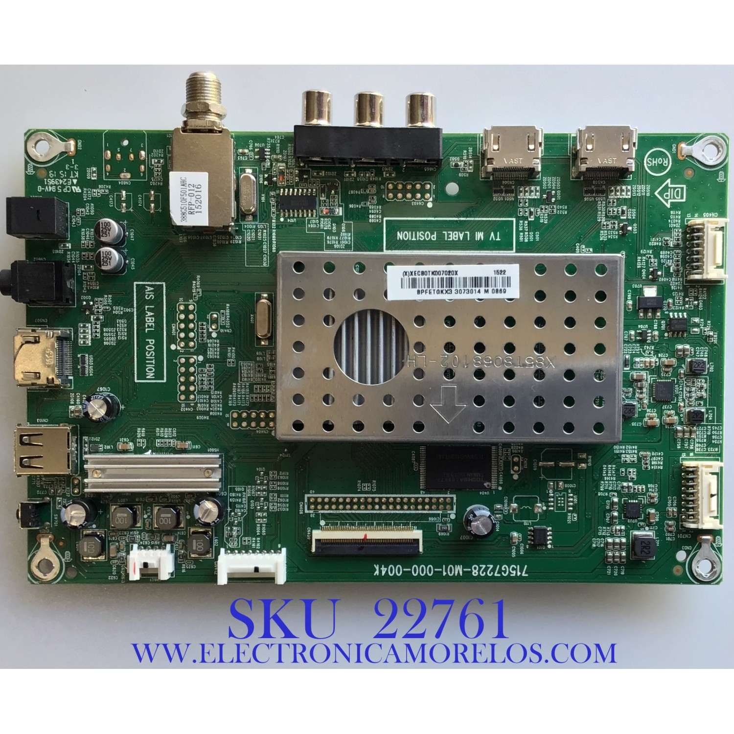 MAIN SHARP / XECB0TK007 / 715G7228-M01-000-004K / XECB0TK007020X / PANEL TPT500J1-HVN07.U REV:S600B / MODELO LC-50LB371U 