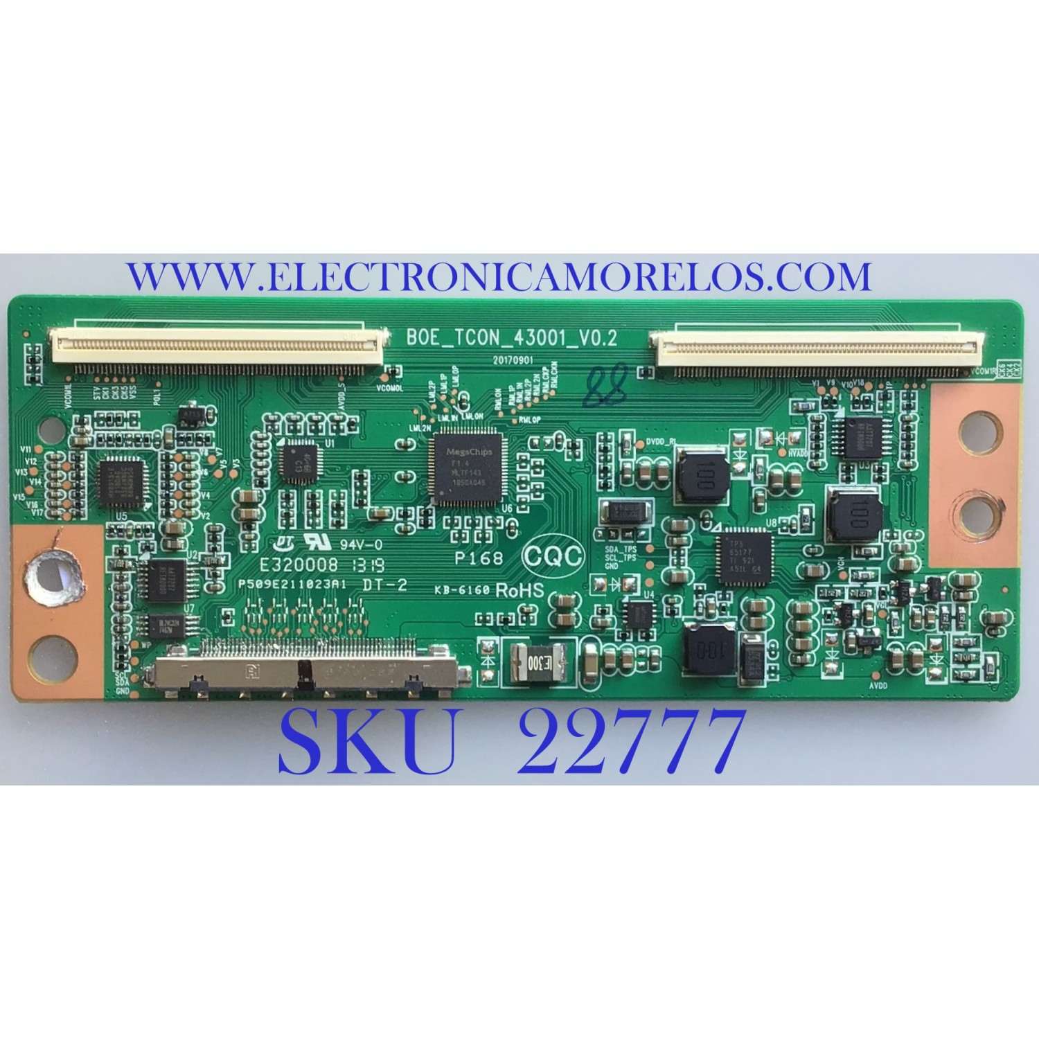 T-CON PARA TV VIZIO / NUMERO DE PARTE 60106-00059 / BOE_TCON_43001_V0.2 / 20170209 / K19030188 / PANEL BOEI430WU1-H / MODELOS D43FX-F4 / D43FX-F4 LHBFVN / D43FX-F4 LHBFVNMV / D43FX-F4 LHBFVNLV / D43FX-F4 LHBFVNAU