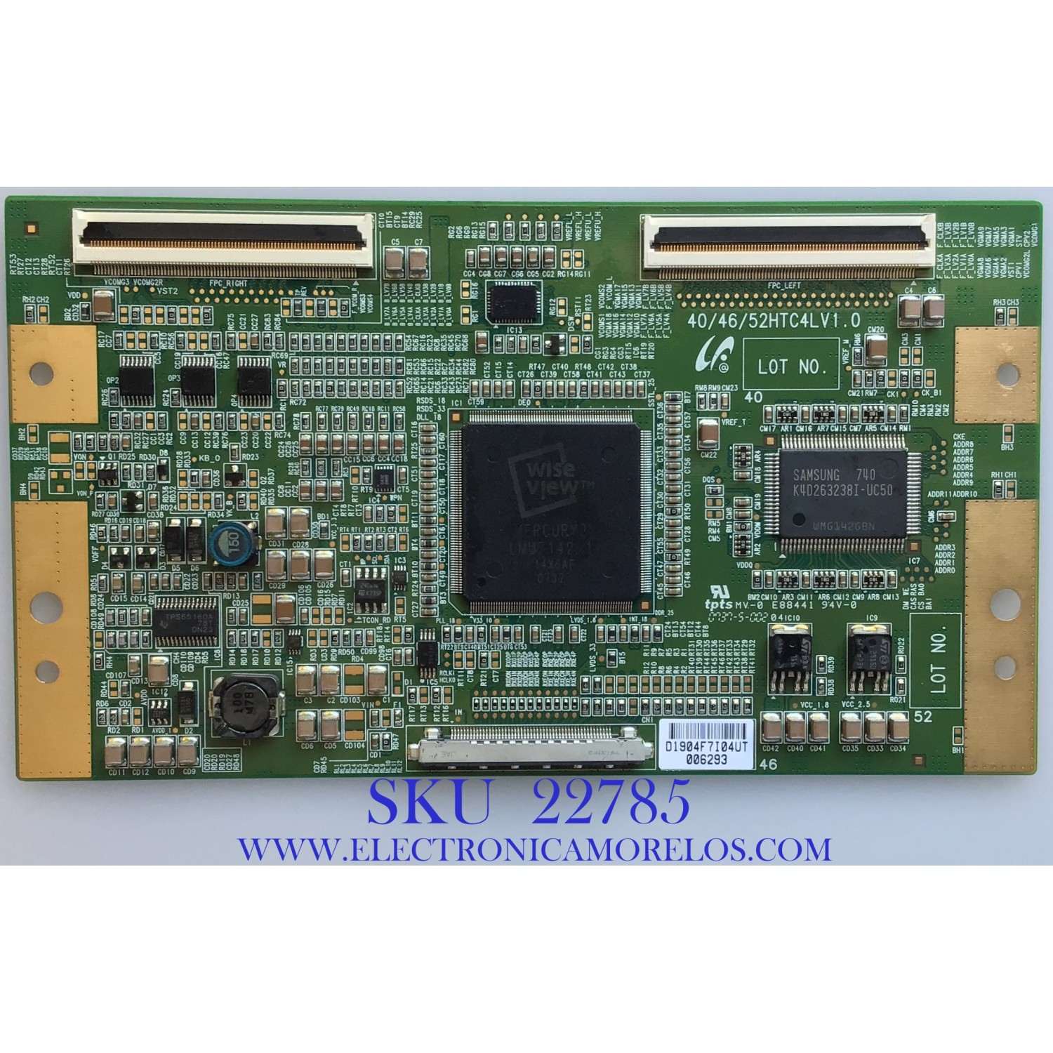 T-CON PARA TV SAMSUNG / LJ94-01904F / 40/46/52HTC4LV.0 / 1904F / PANEL LTA460HT-L11 / MODELO LNT4665FX/XAA