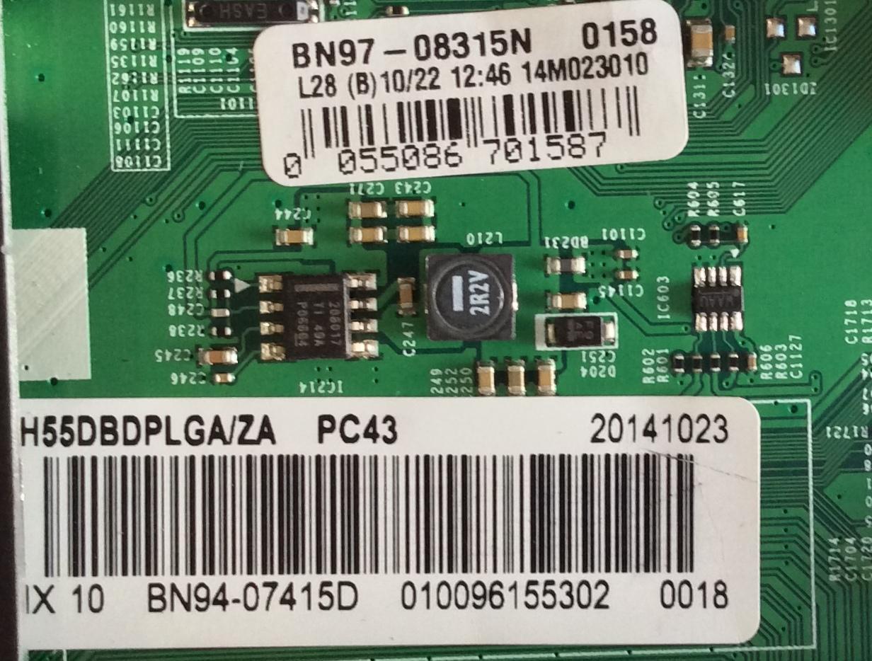 MAIN PARA TV SAMSUNG / BN94-07415D / BN41-02165B / BN97-08315N / PANEL CY-GH055CSLVXH / MODELO LH55DBDPLGA/ZA SS01 - Imagen 2